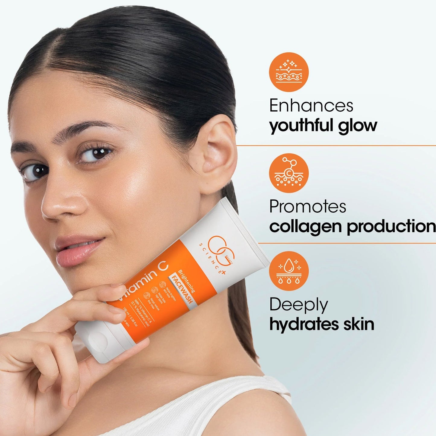 OG Beauty Vitamin C facewash 100ML travel-friendly tube on display