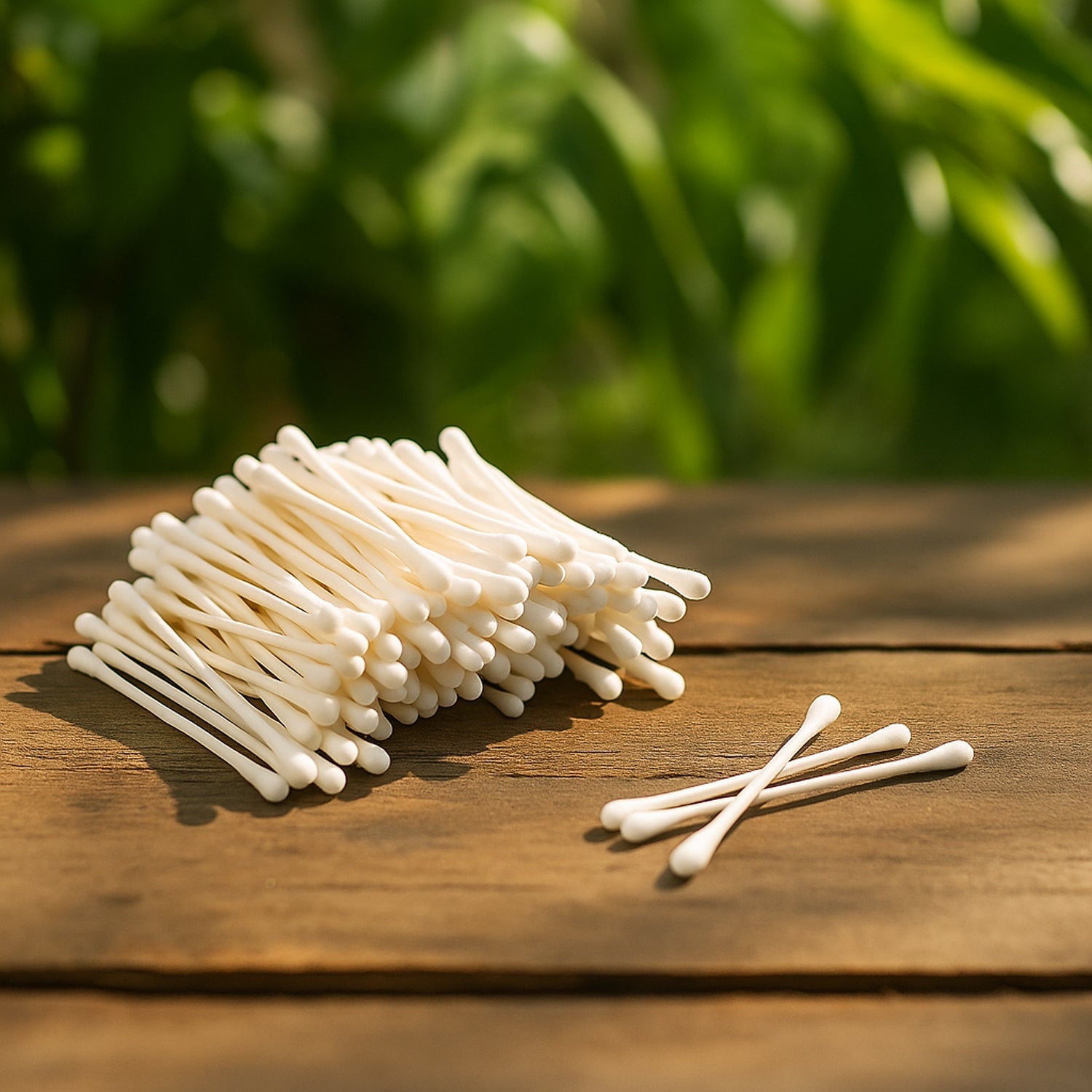 Pack of 100 cotton swabs with soft dual cotton tips and paper sticks