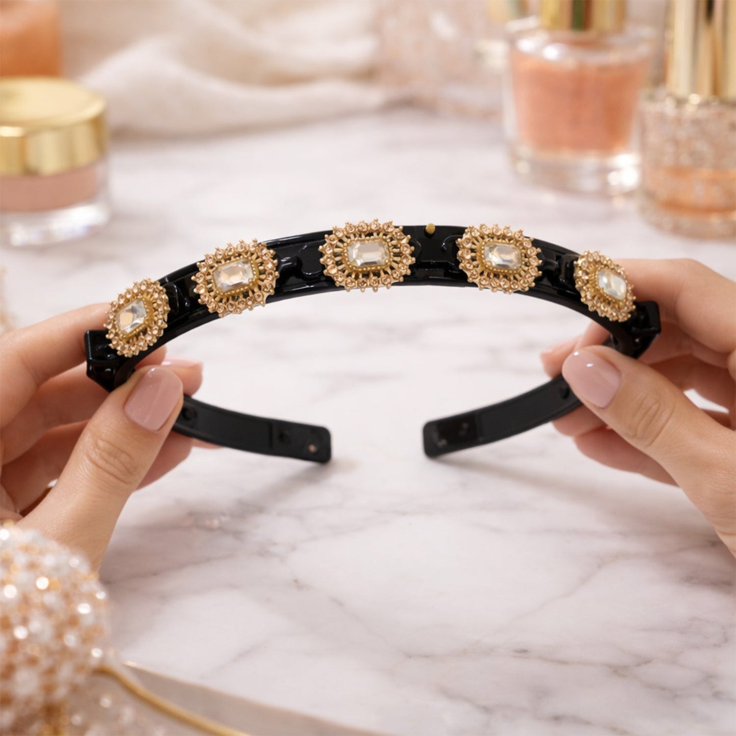 Elegant decorative stone studded hairband