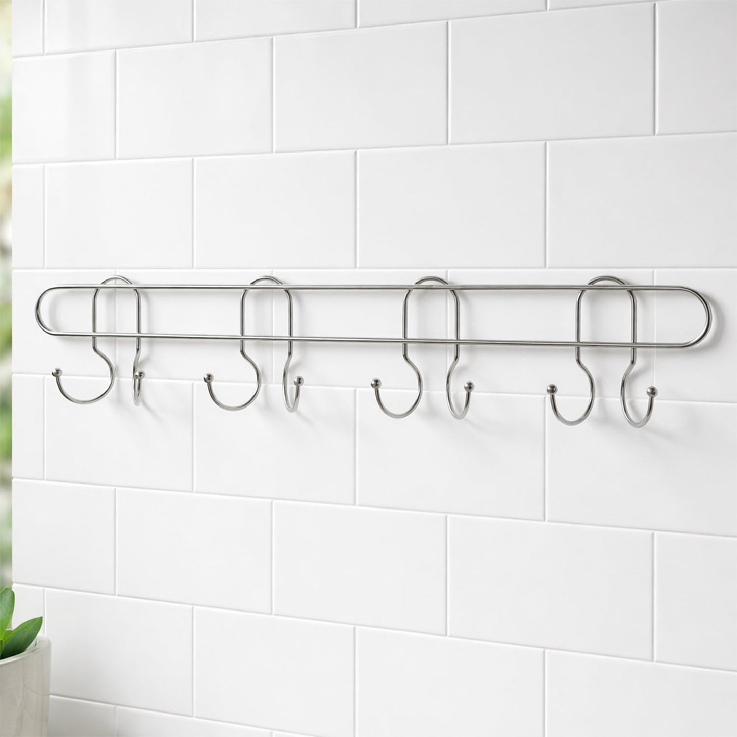 Wall mounted metal hooks for home and utility organization