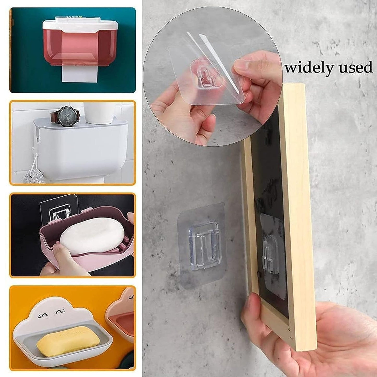 Durable adhesive wall rack for versatile use