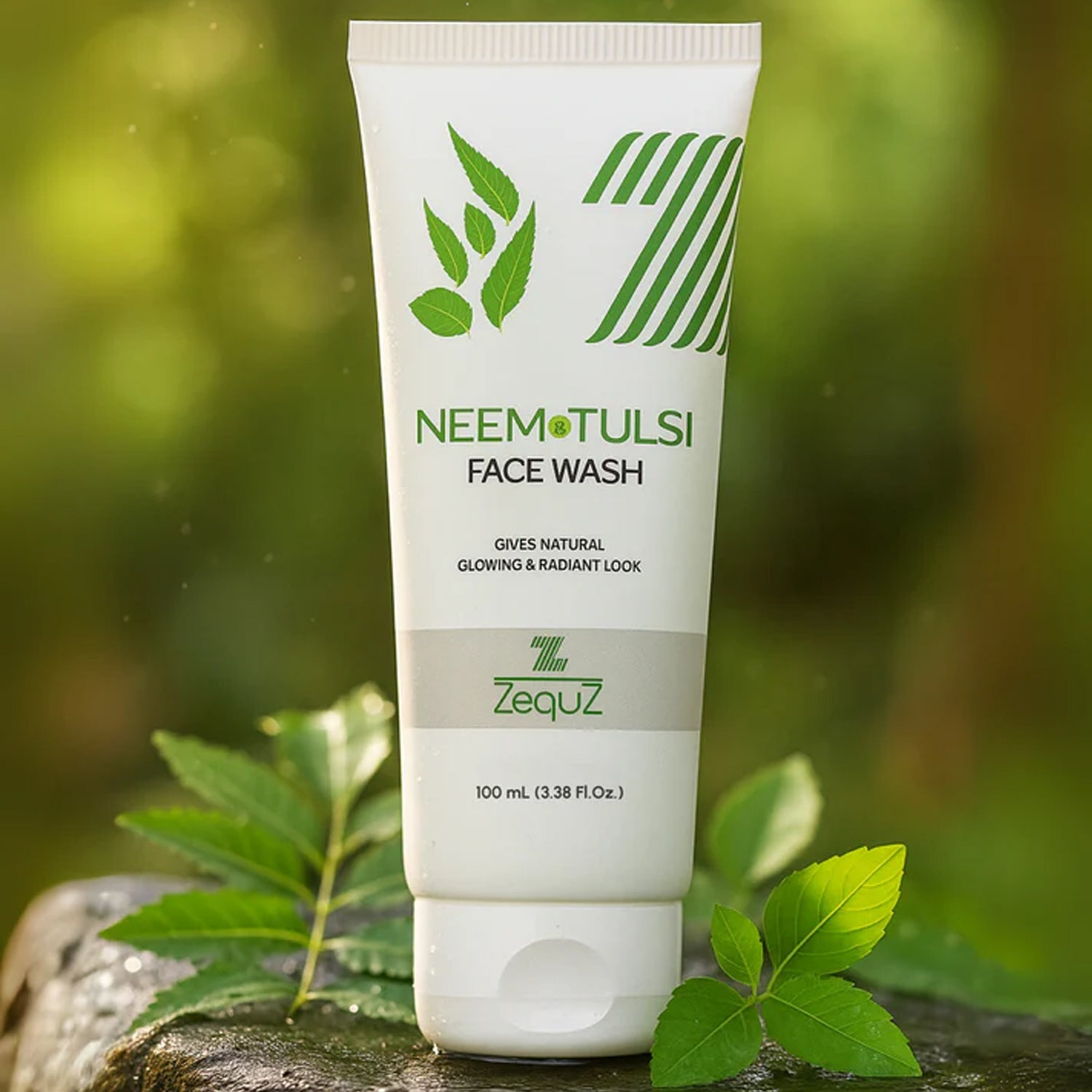 Neem & Tulsi Face Wash tube standing upright on surface