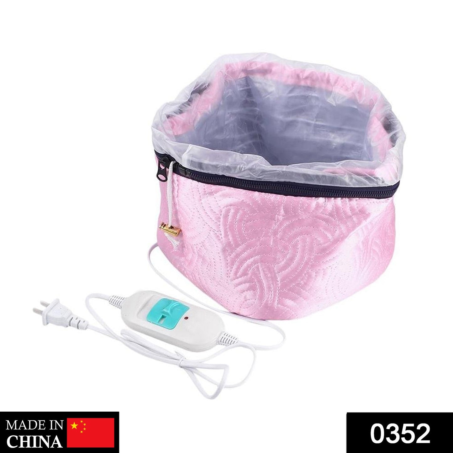 Side view of the nourishing heating cap for hair health.