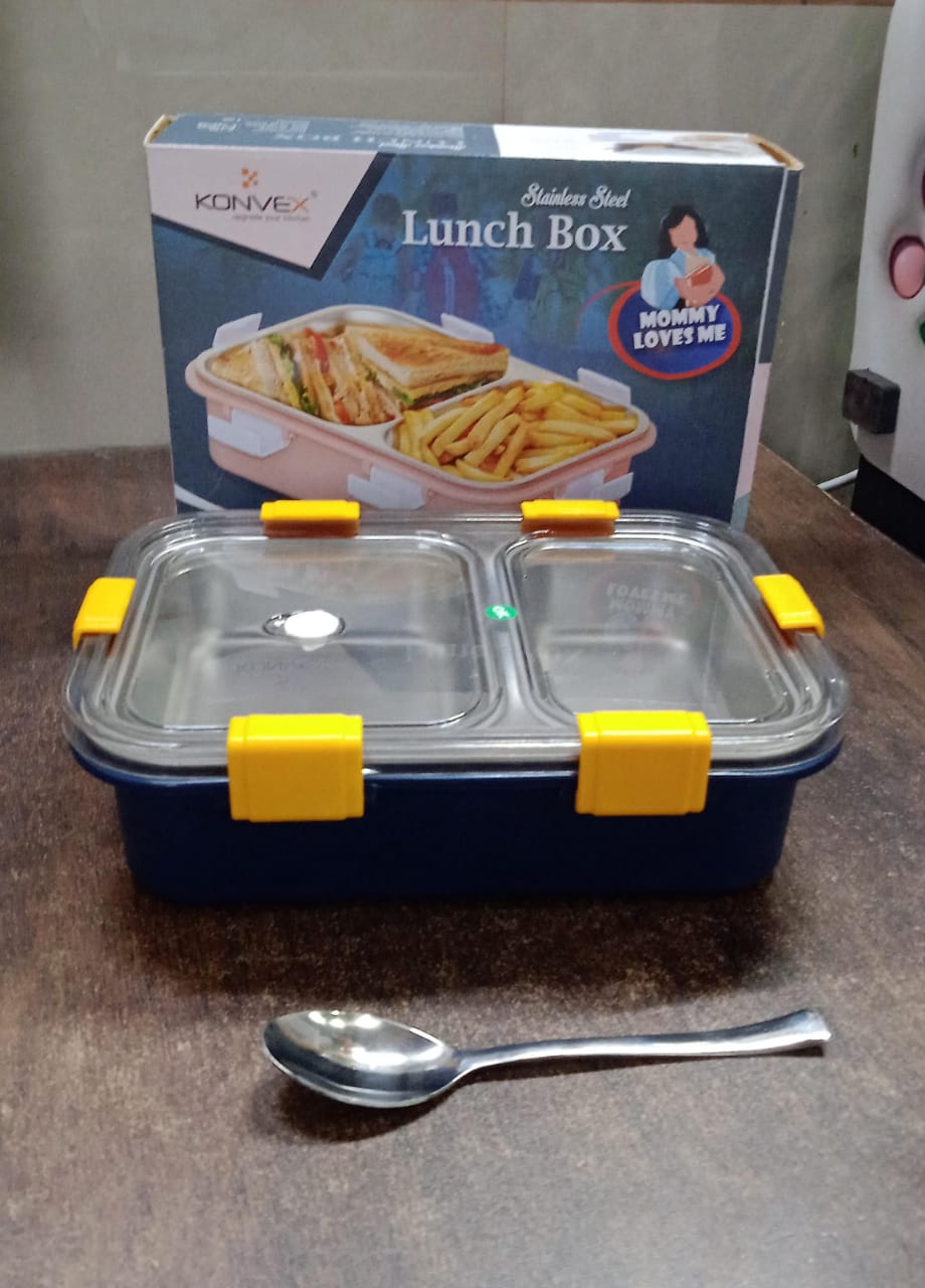 Leak-proof stainless steel lunch box with two compartments