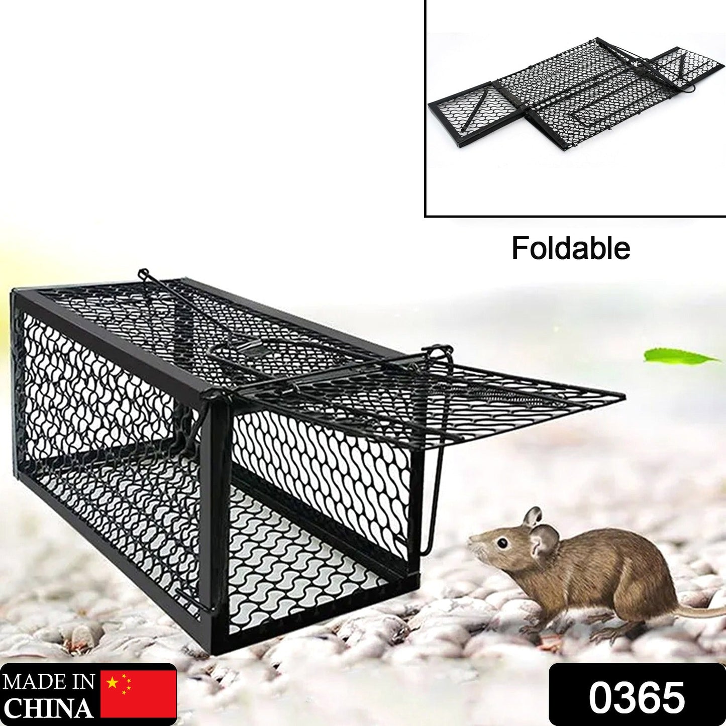 Compact live animal trap showing its wire mesh construction.