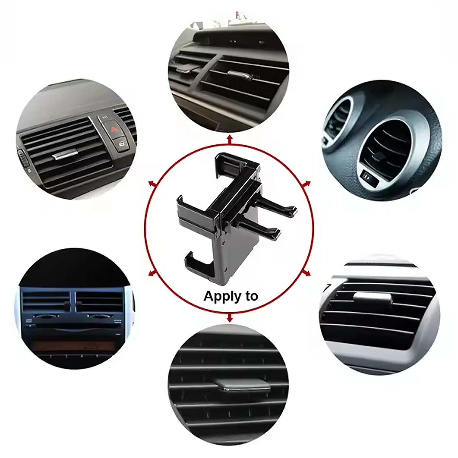 Driver's perspective of the car phone holder, demonstrating easy one-hand operation and accessibility.