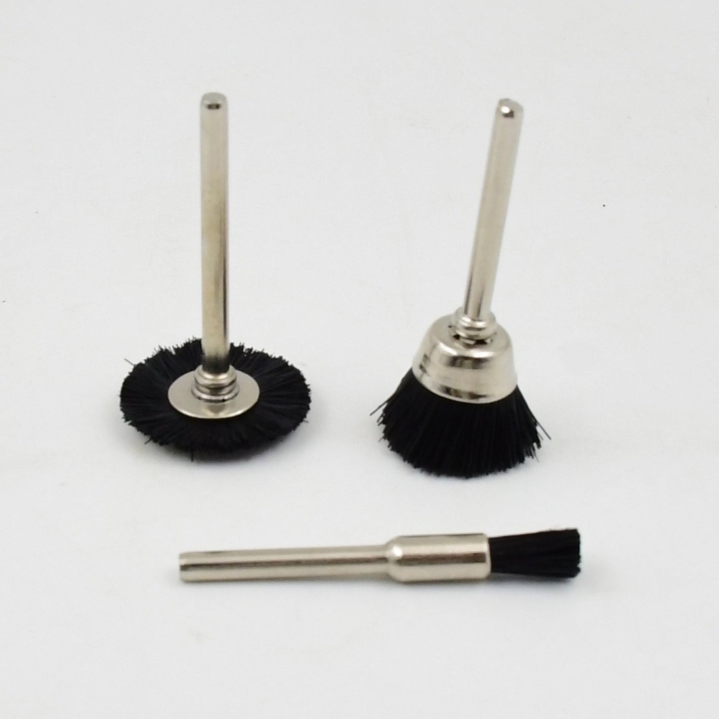 Close-up of the durable, high-quality brass bristles on a wire wheel for cleaning.