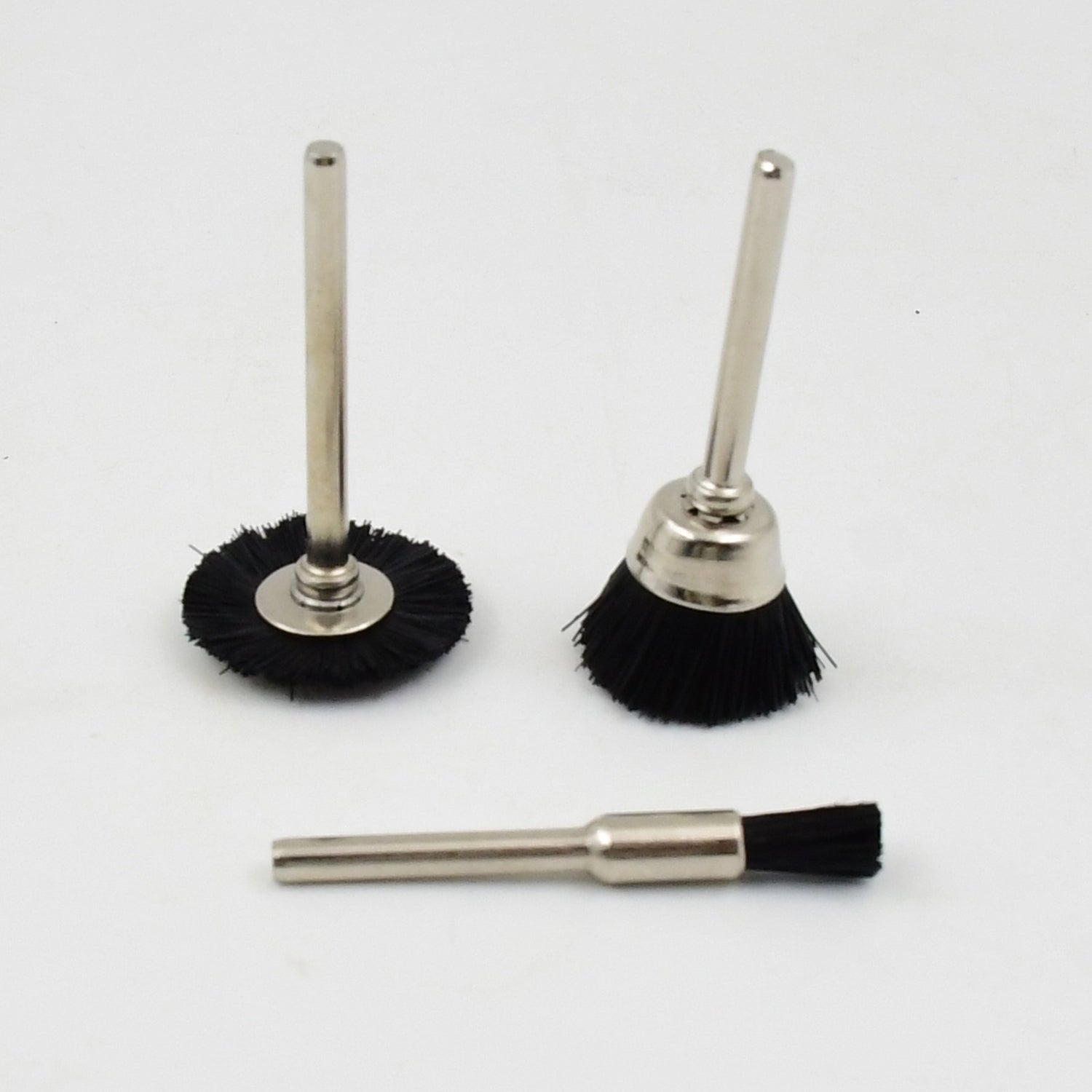 Close-up of the durable, high-quality brass bristles on a wire wheel for cleaning.