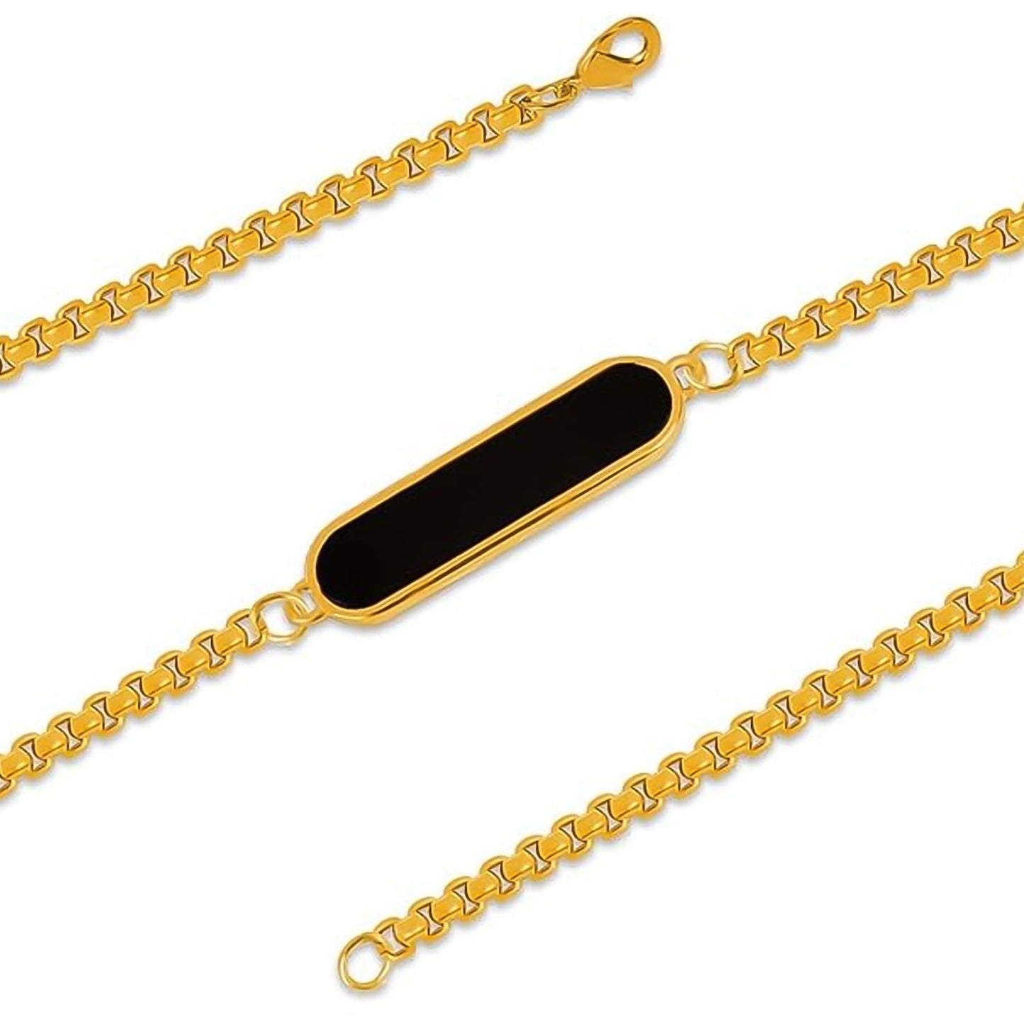 Stylish golden bracelet for men, showcasing its design.