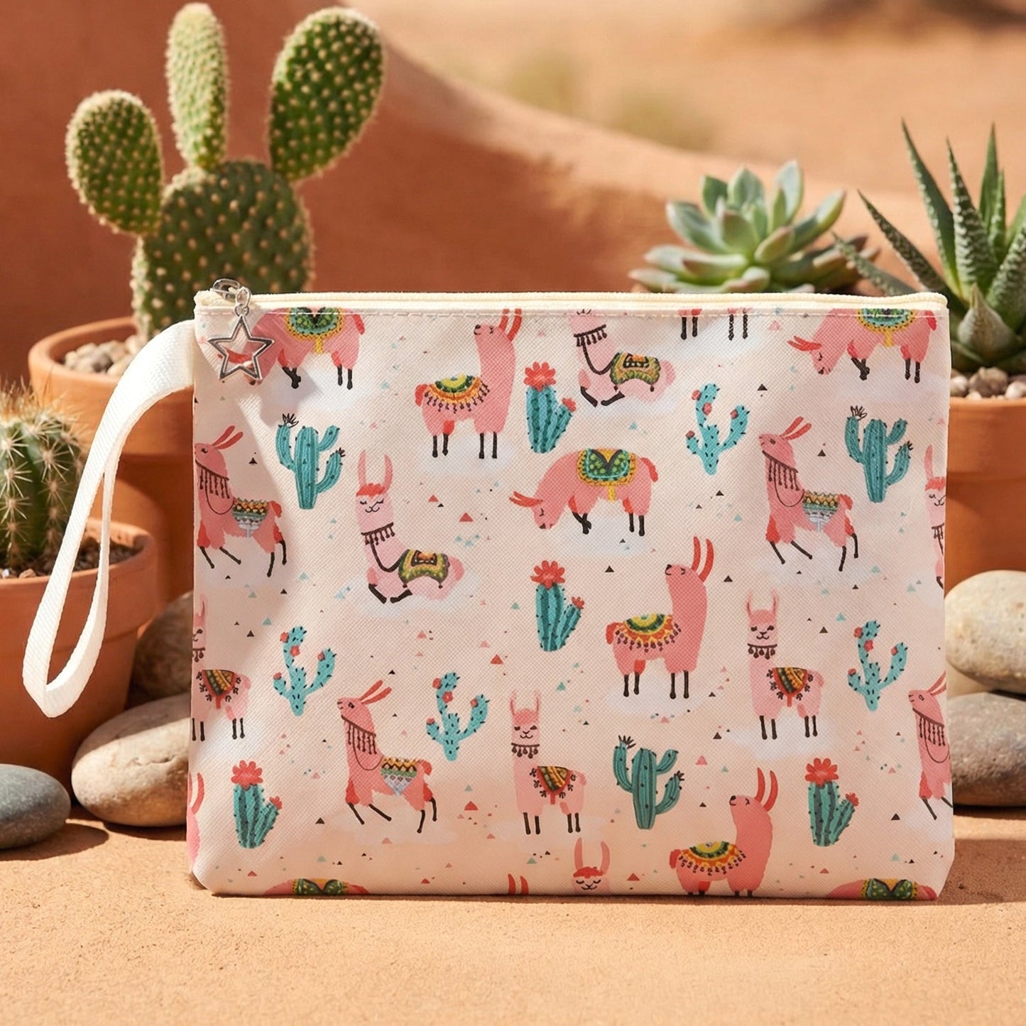 Zipper storage pouch designed for small essentials with wrist strap