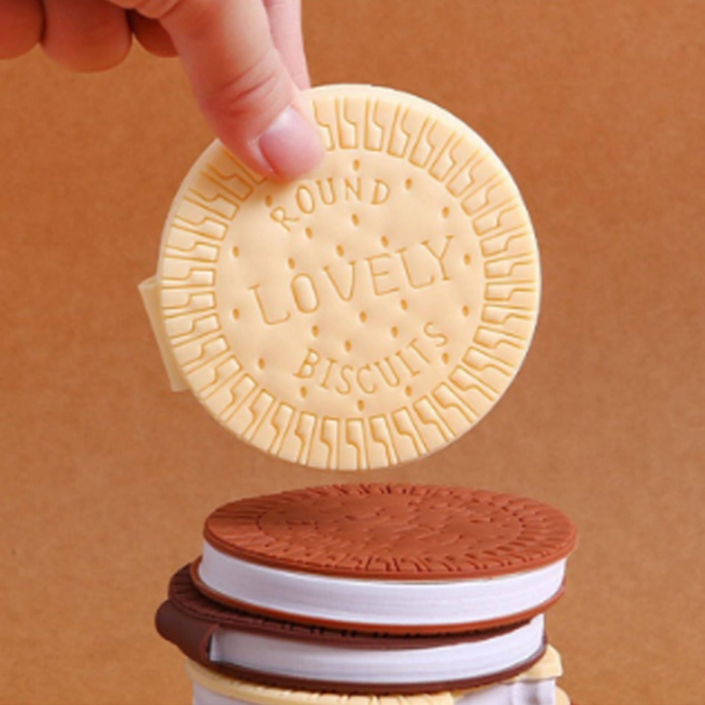 Round chocolate-scented diary notebook for writing practice.