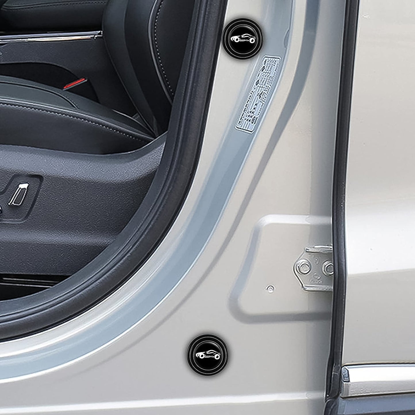 Multiple Car Door Protectors applied to different areas of a car door for comprehensive coverage.