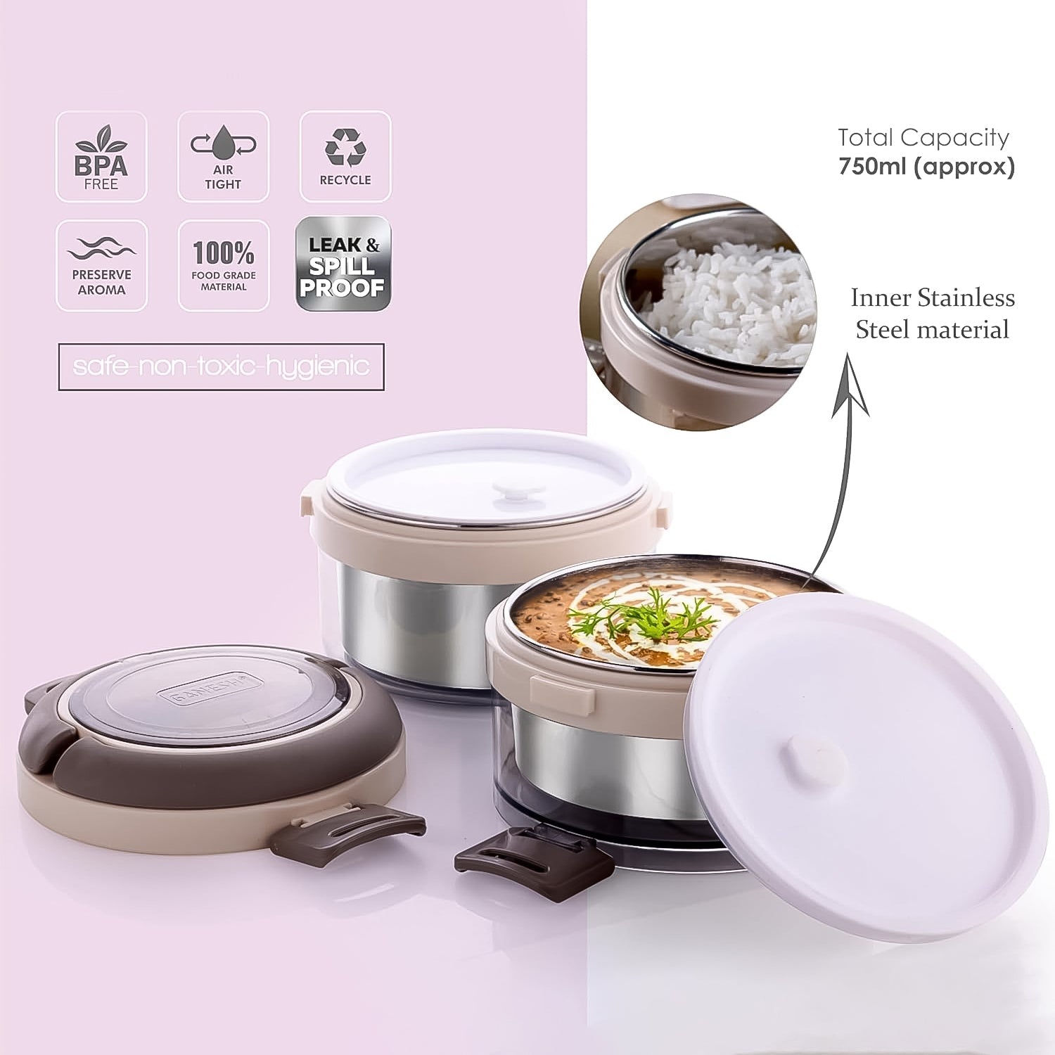 Compact insulated lunch box ideal for travel and outdoor meals
