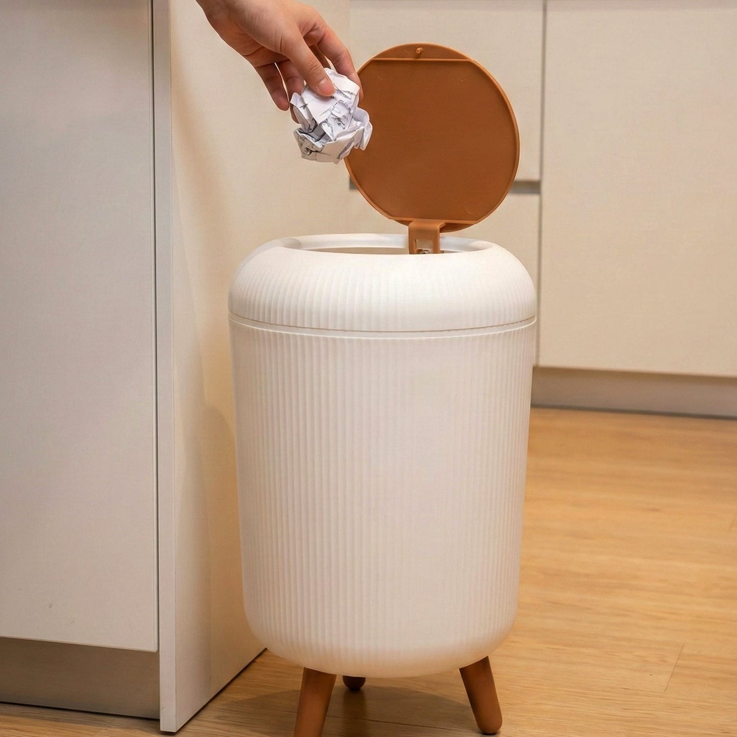 Compact plastic mini dustbin ideal for home waste disposal