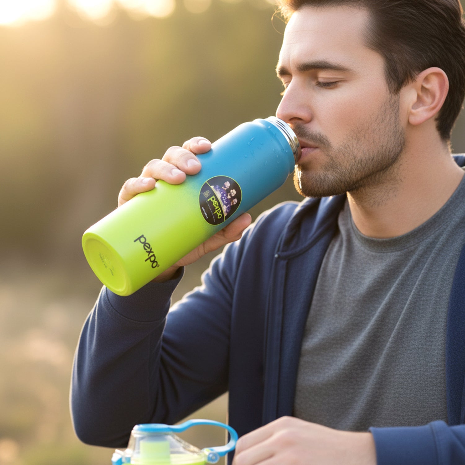 Use this stainless steel water bottle during outdoor activities or at the gym