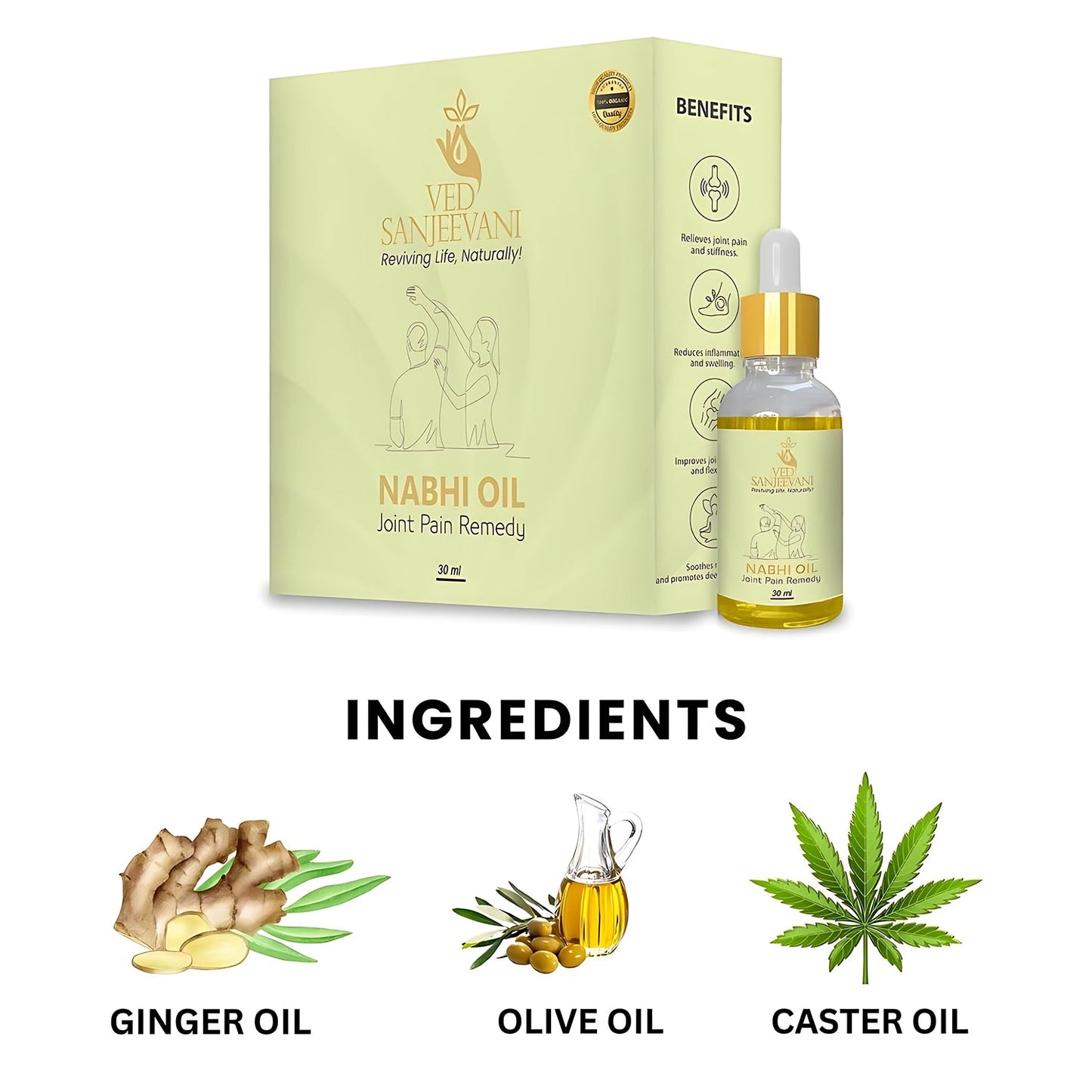 Ved Sanjeevani herbal Nabhi Oil for muscle and joint pain care
