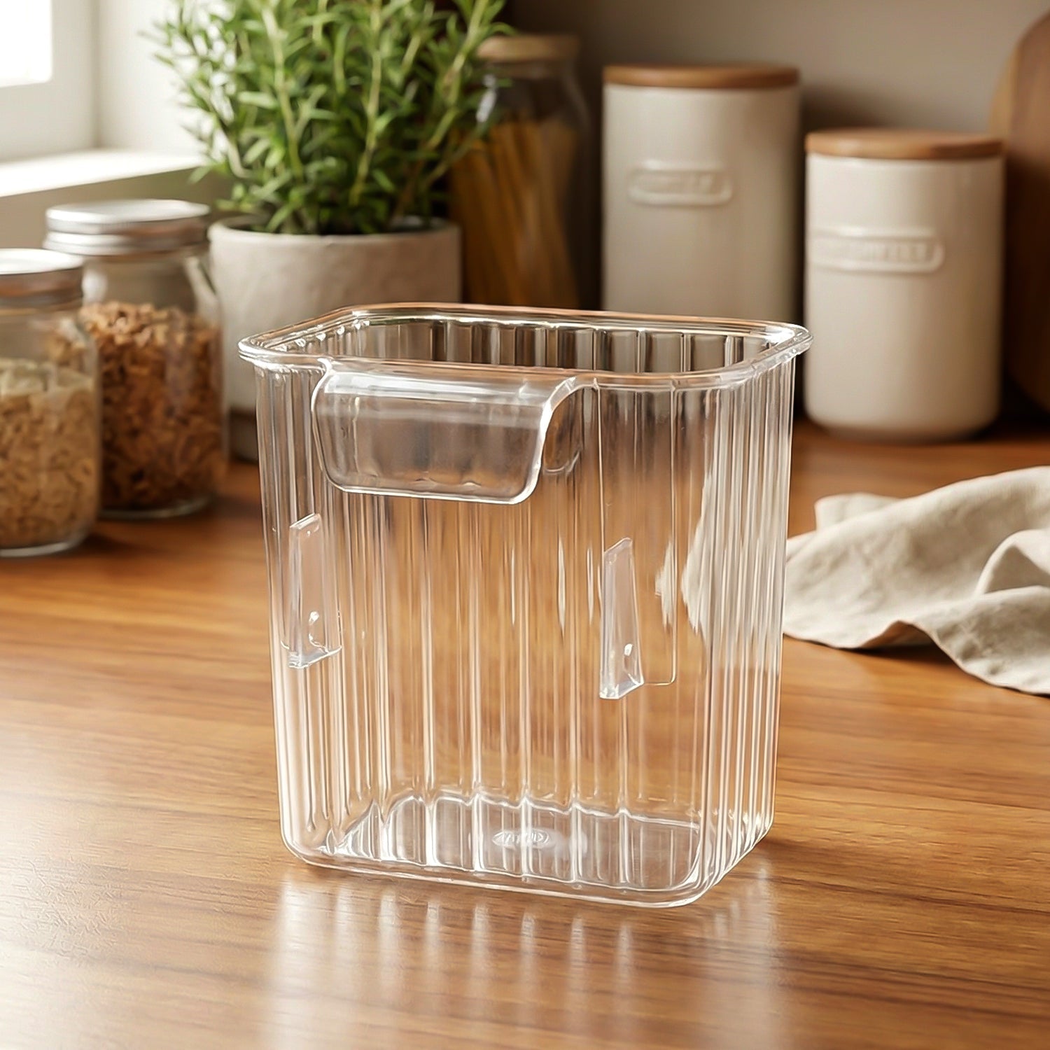 Mini Rack-Mount Storage Box with hanging hook mounted on kitchen rack