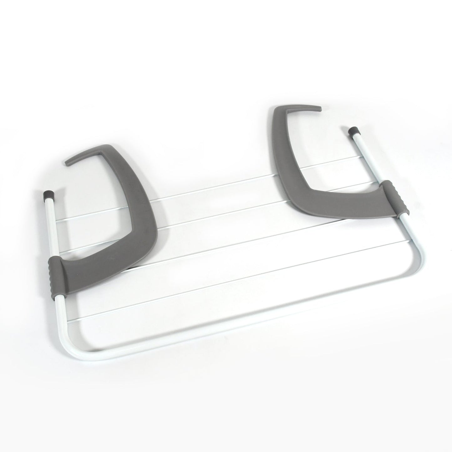 The versatile folding drying rack holding socks and towels, showcasing its multi-purpose design.
