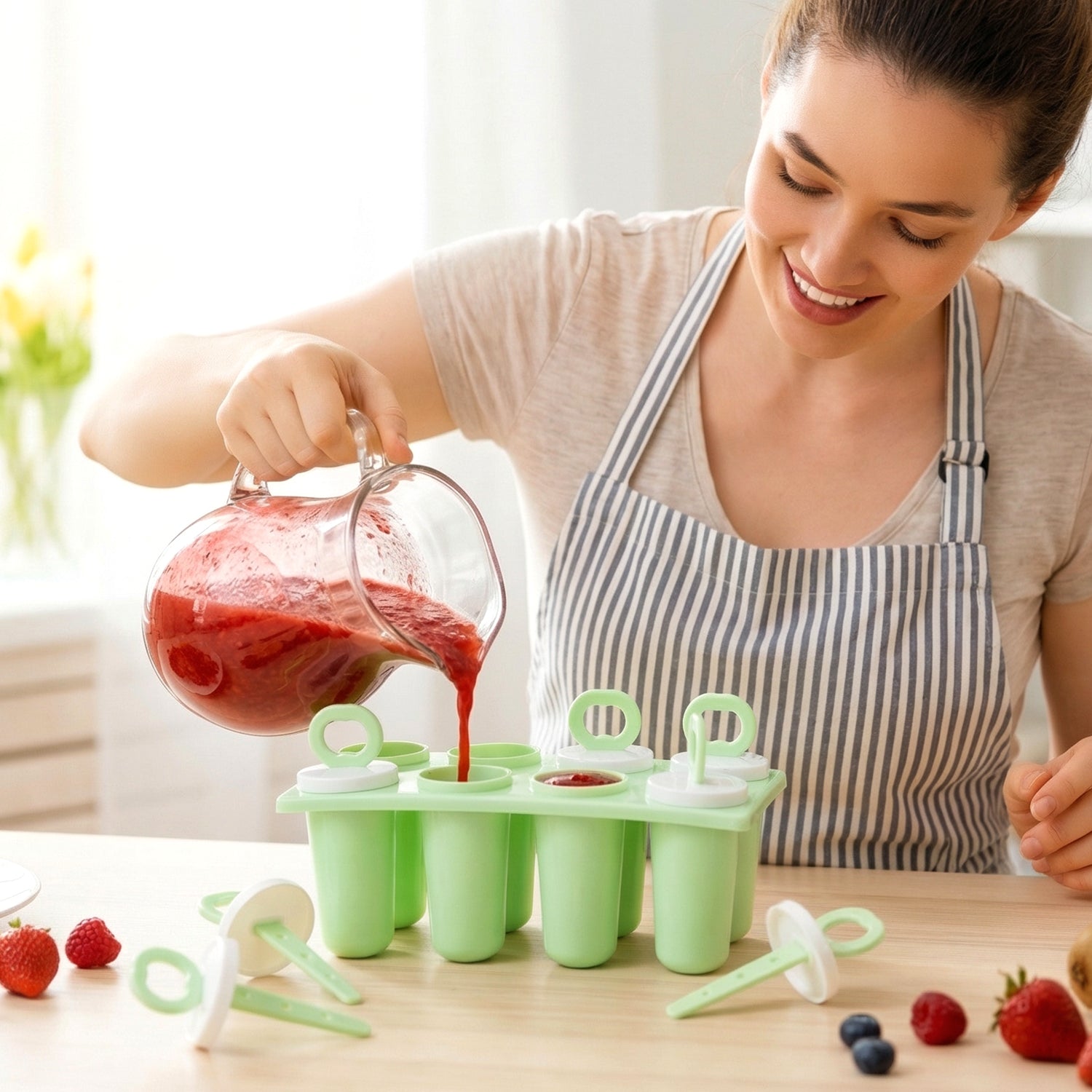 Home freezer popsicle mold set for creative desserts