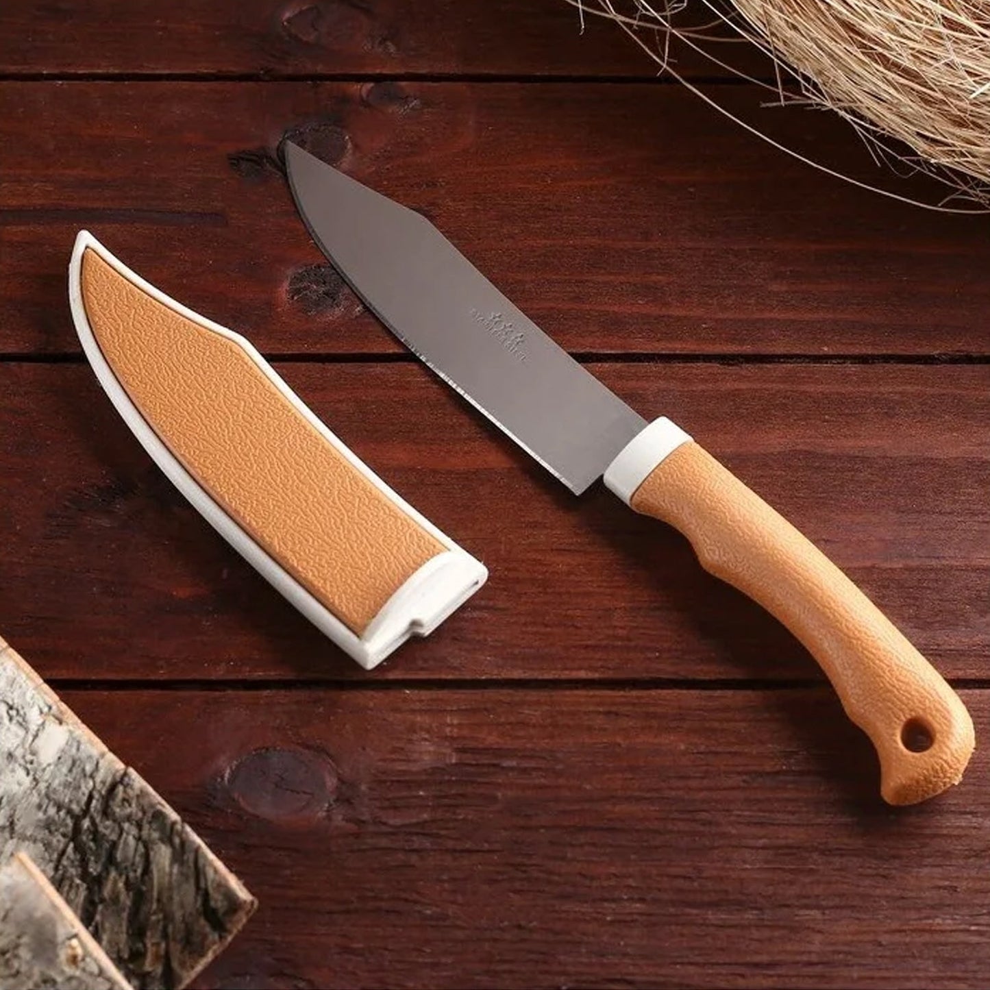 Quickslice ceramic kitchen knife with sharp Zirconium blade and protective cover.