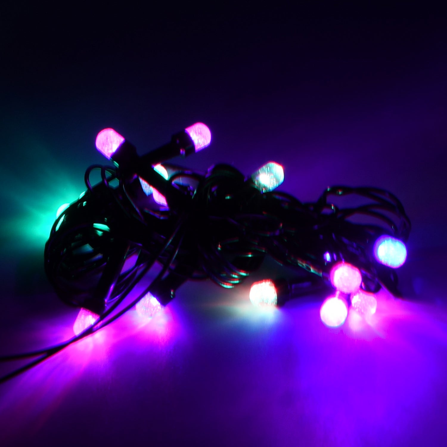 Decorative 3M LED string lights glowing vibrantly for festivals.