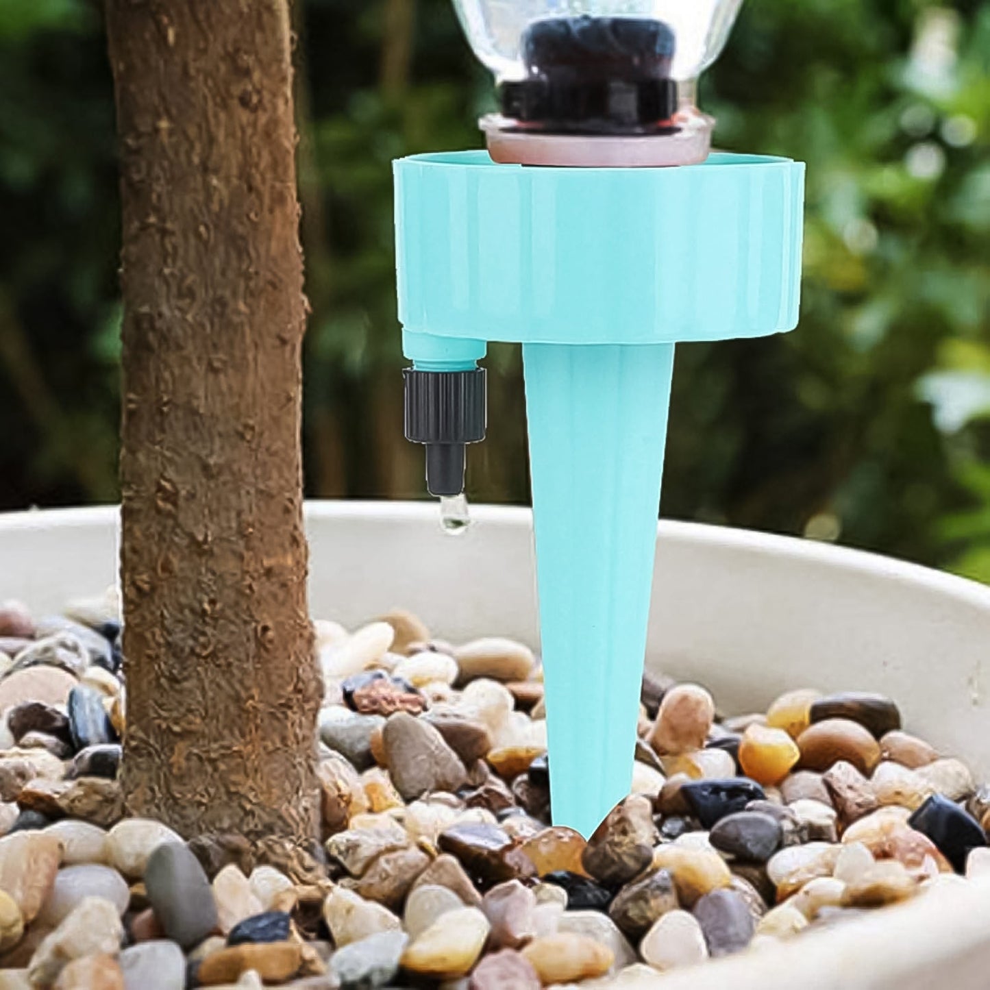 Automatic plant waterer ensuring consistent hydration for houseplants.