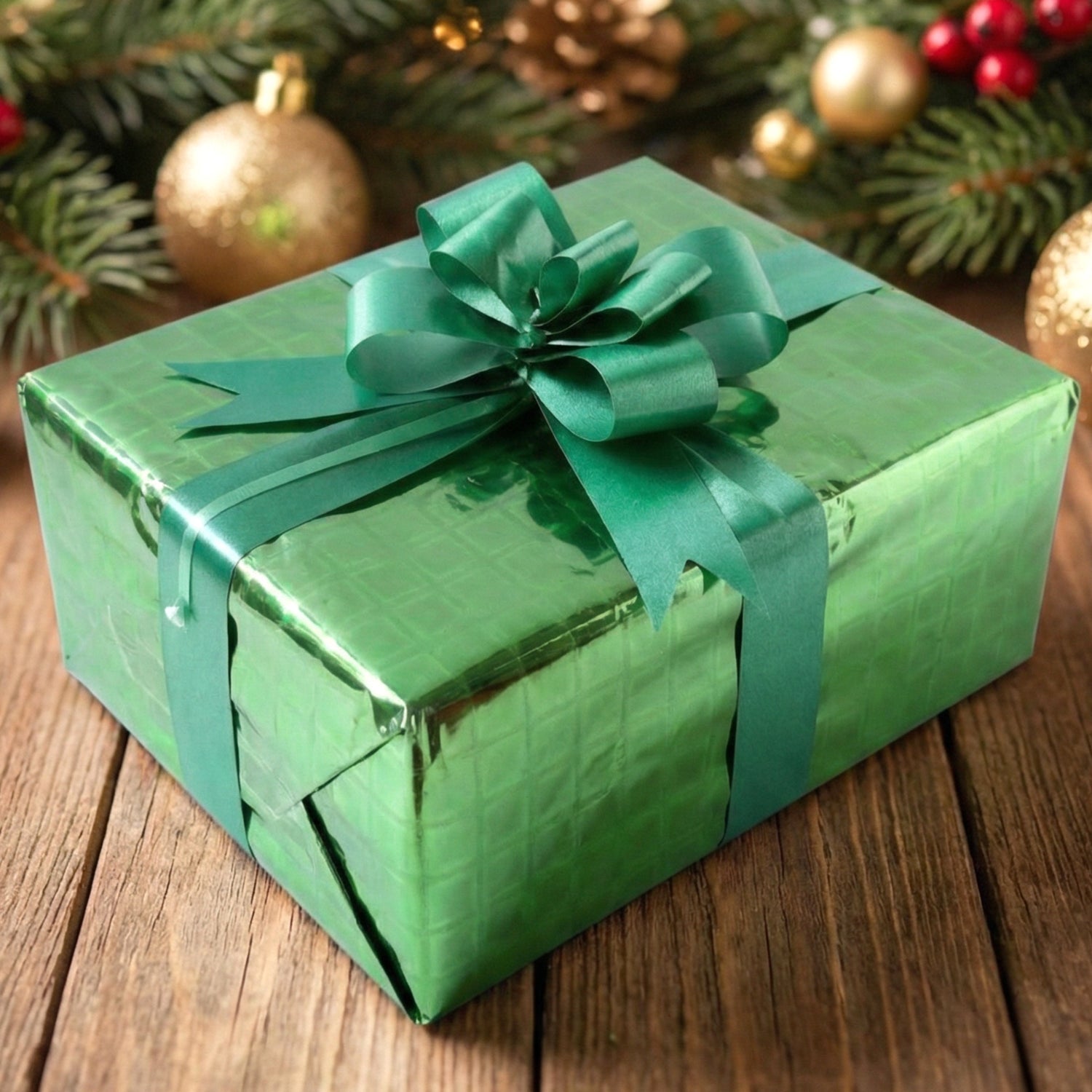 Metallic gift wrapping paper sheets with elegant copper-golden star print