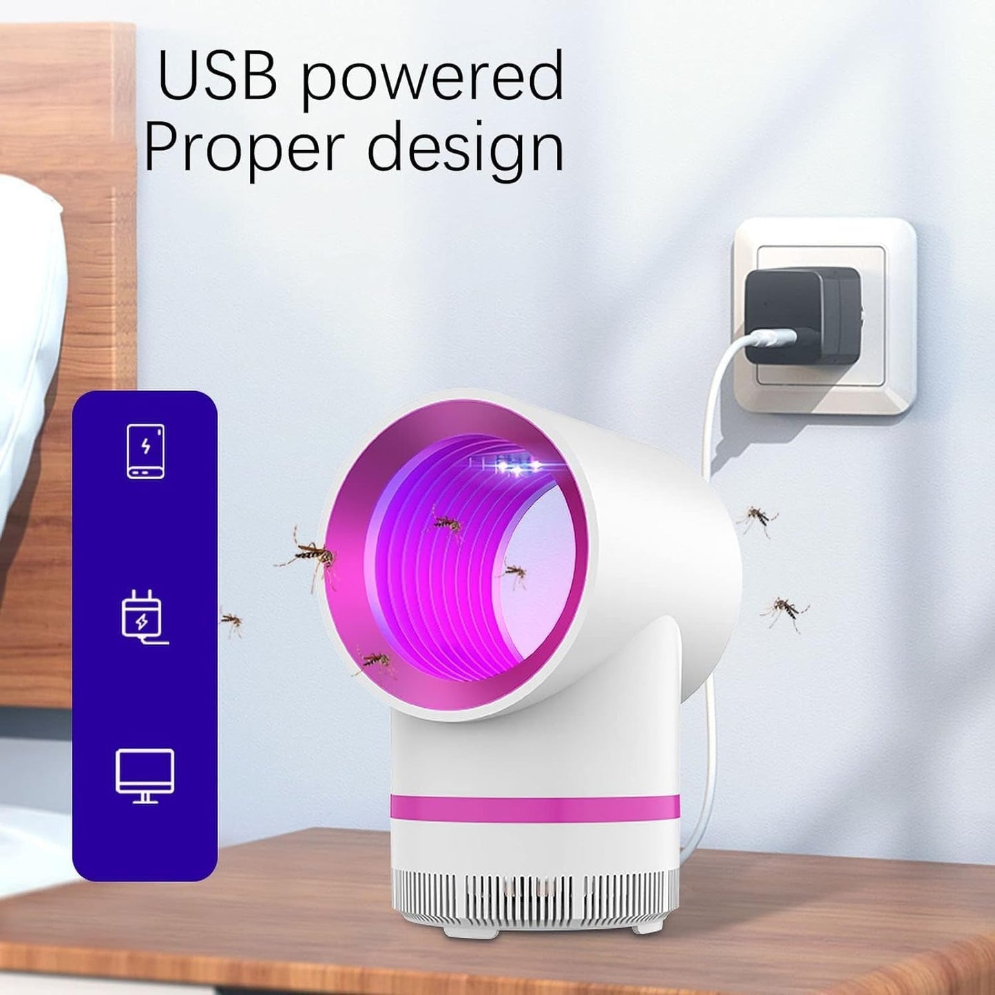 Family-protecting USB mosquito catcher electric lamp for indoor use