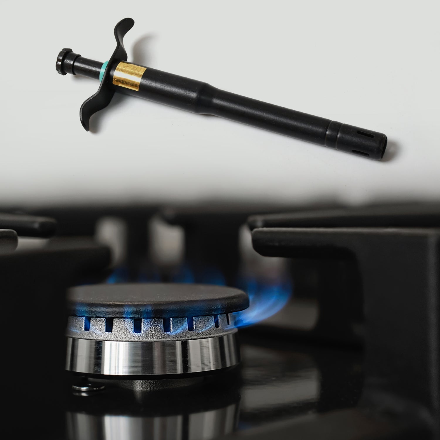 CookAura black stainless steel Gas Lighter for Stove, sleek design.