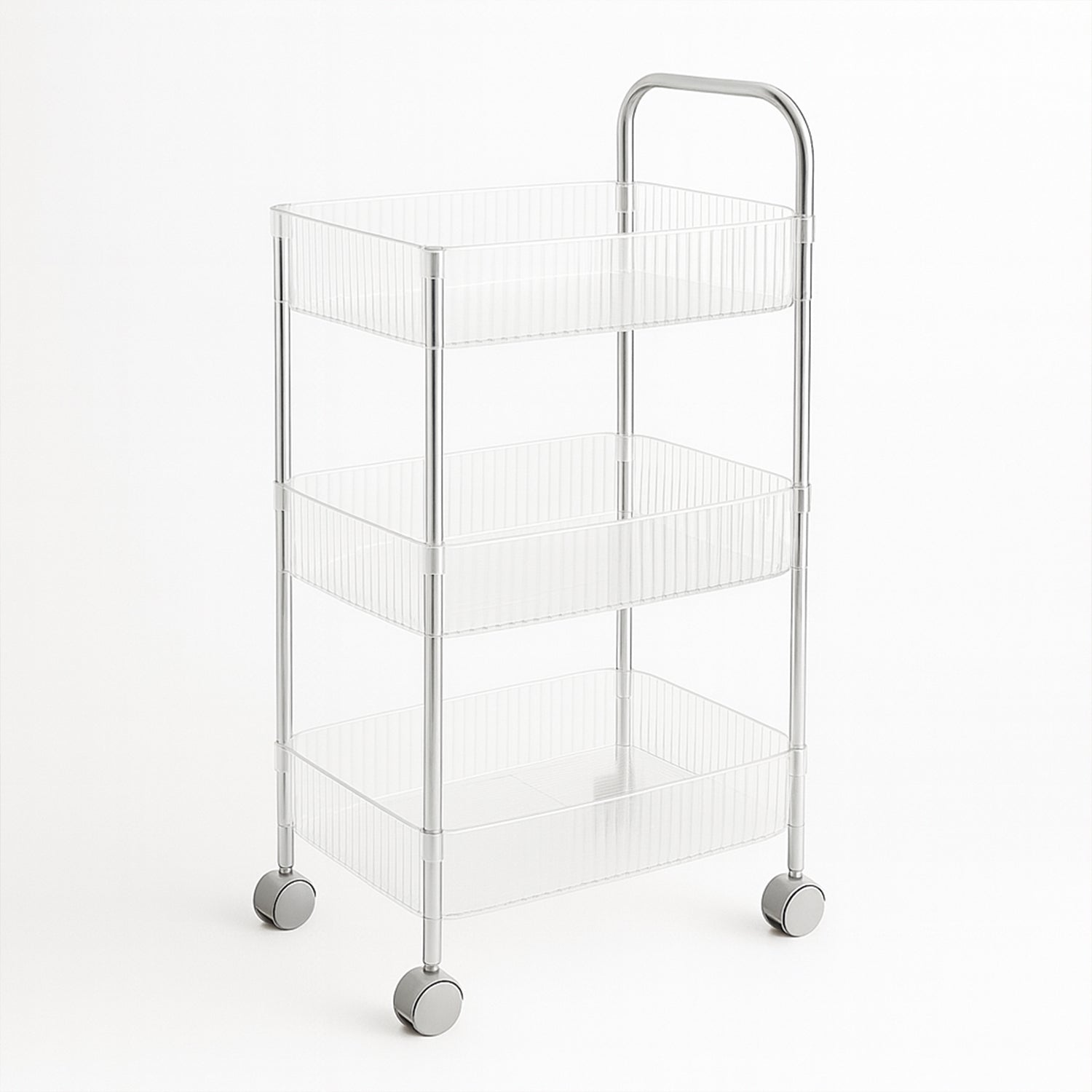 Kitchen storage trolley holding vegetables and fruits