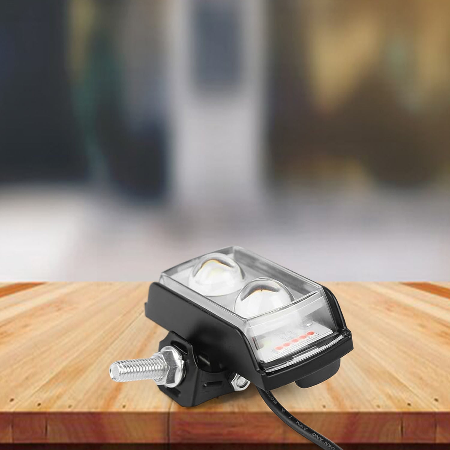 Side view of compact 6 Mode LED Fog Light with durable weather resistant casing