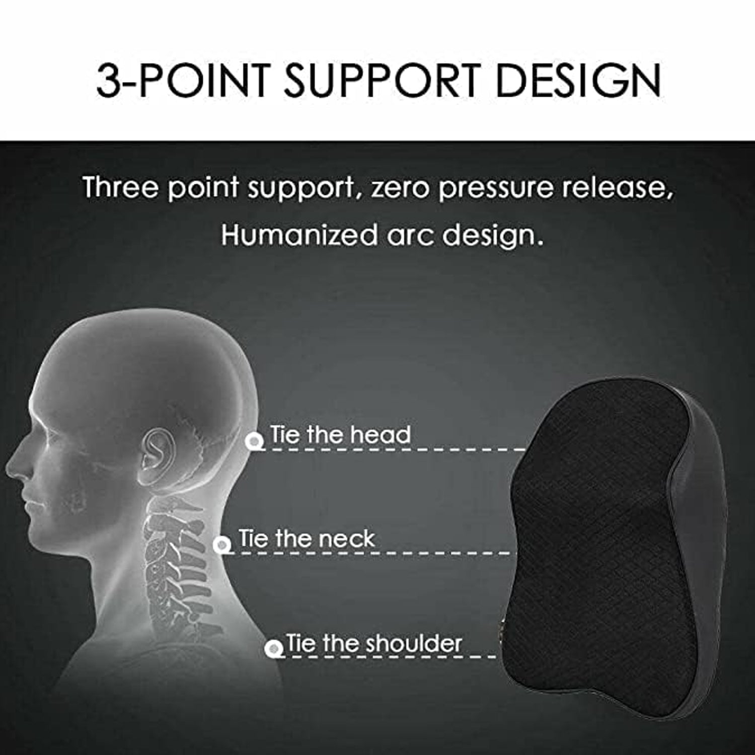 Memory foam car neck support cushion for long-distance comfort