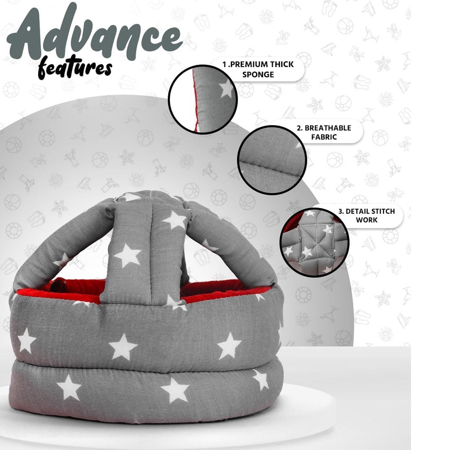 Padded baby protection cap providing safe head cushioning