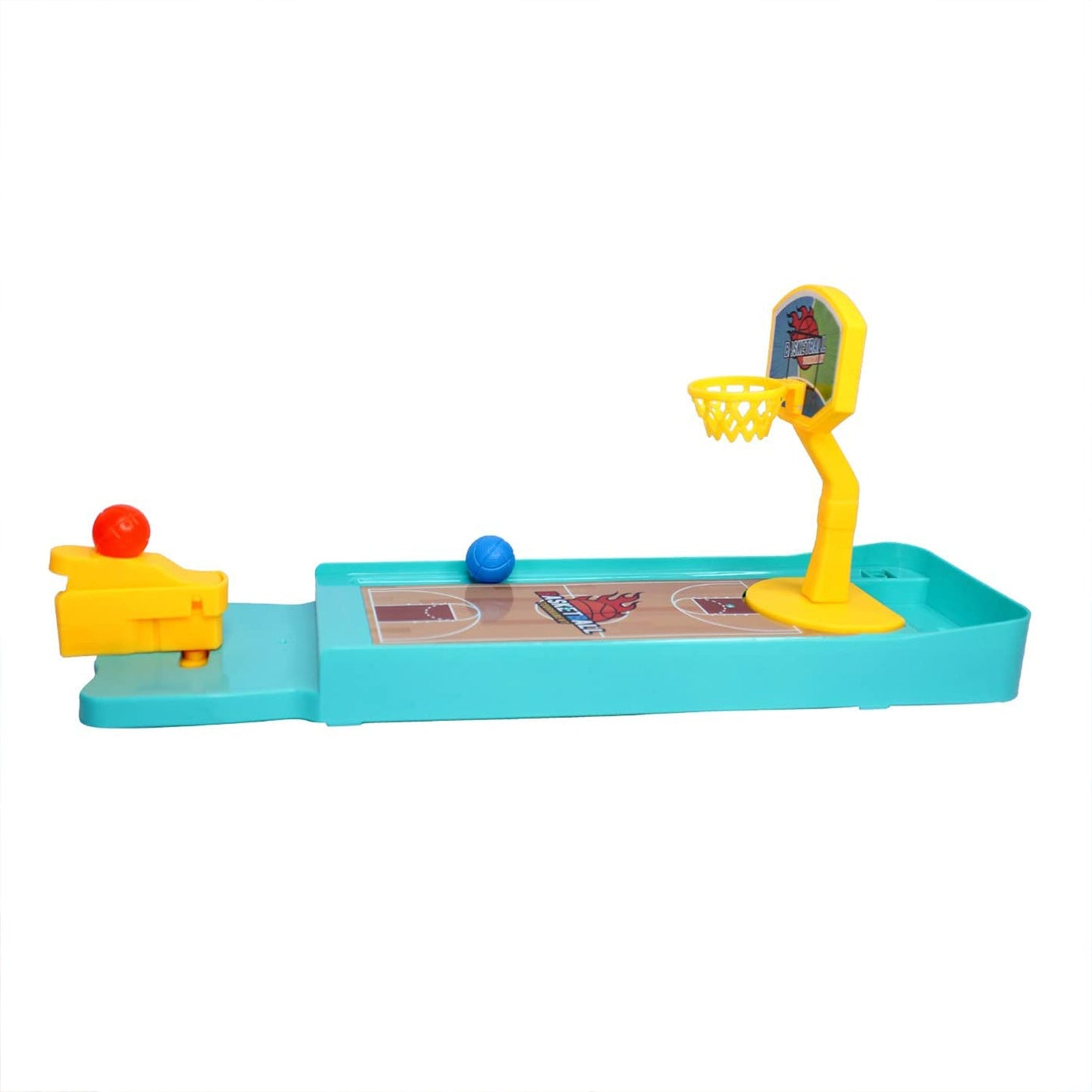 The mini bowling pins and ball launcher for the Finger Bowling Game.