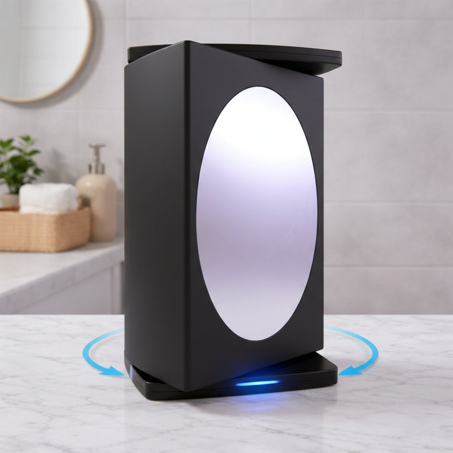 Rotating wall mounted storage unit showing smooth 360-degree rotation