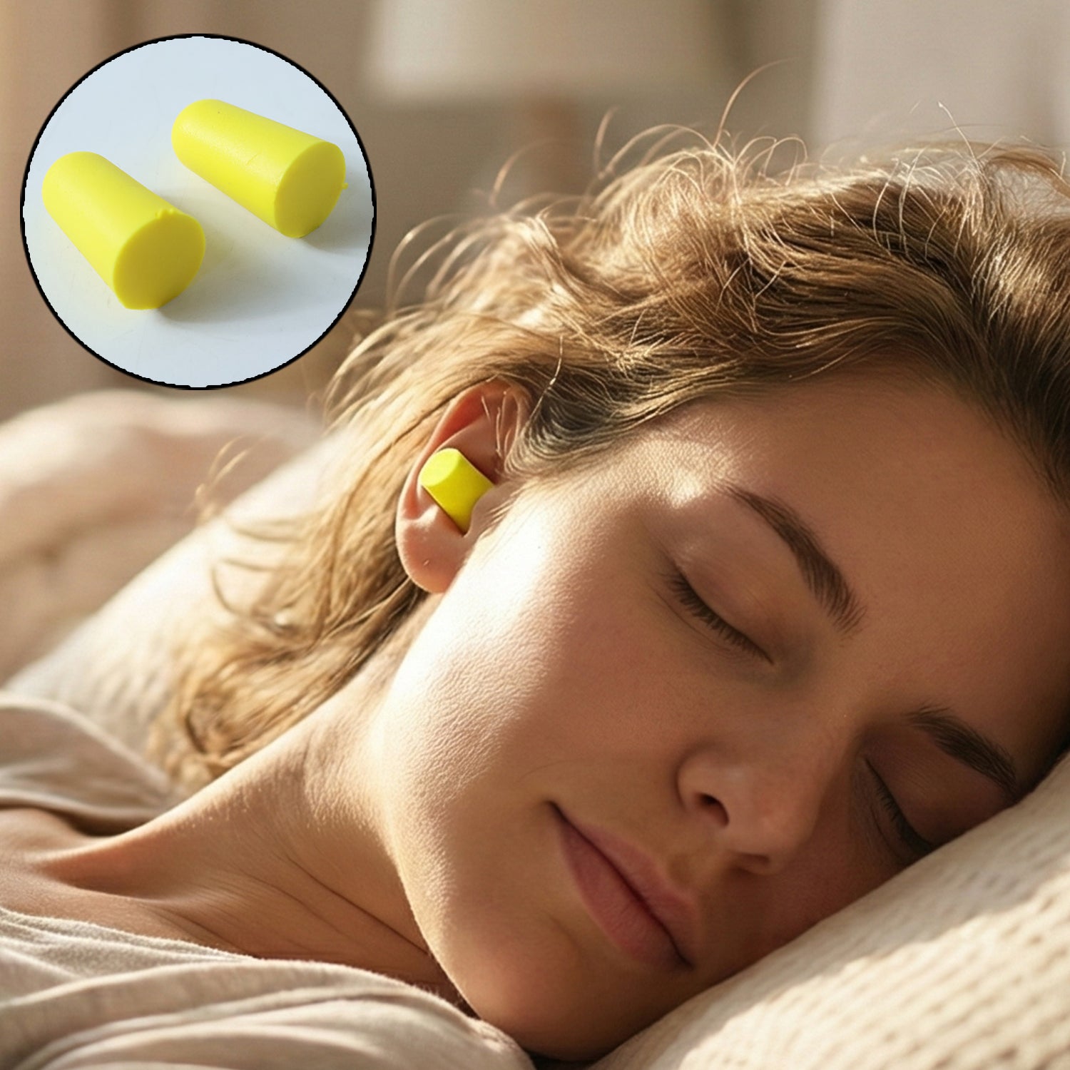 Sound blocking ear plugs in soft foam for restful sleep and study