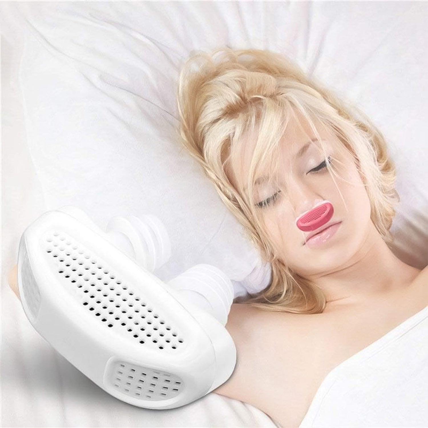 Comfortable anti-snoring nose clip showcasing its soft, flexible material.