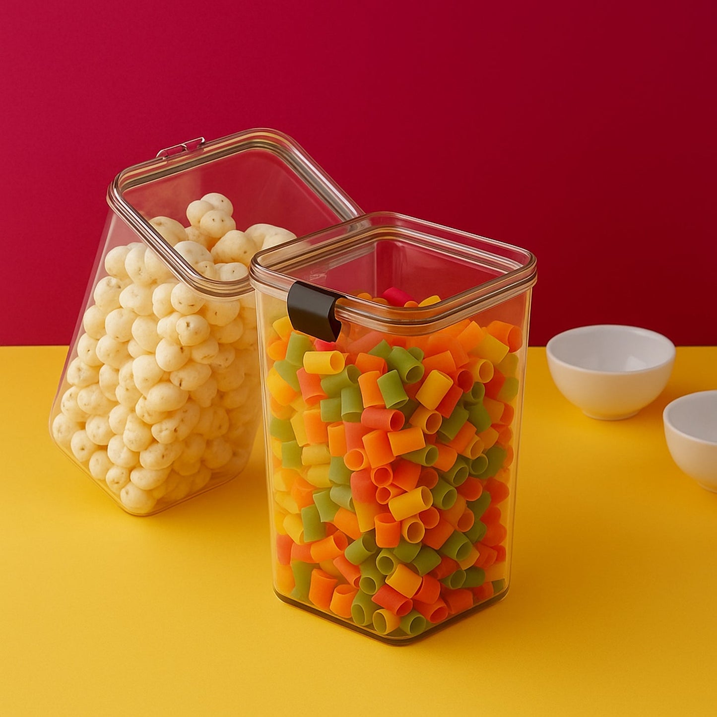 1700 ML BPA-free plastic food storage container filled with grains