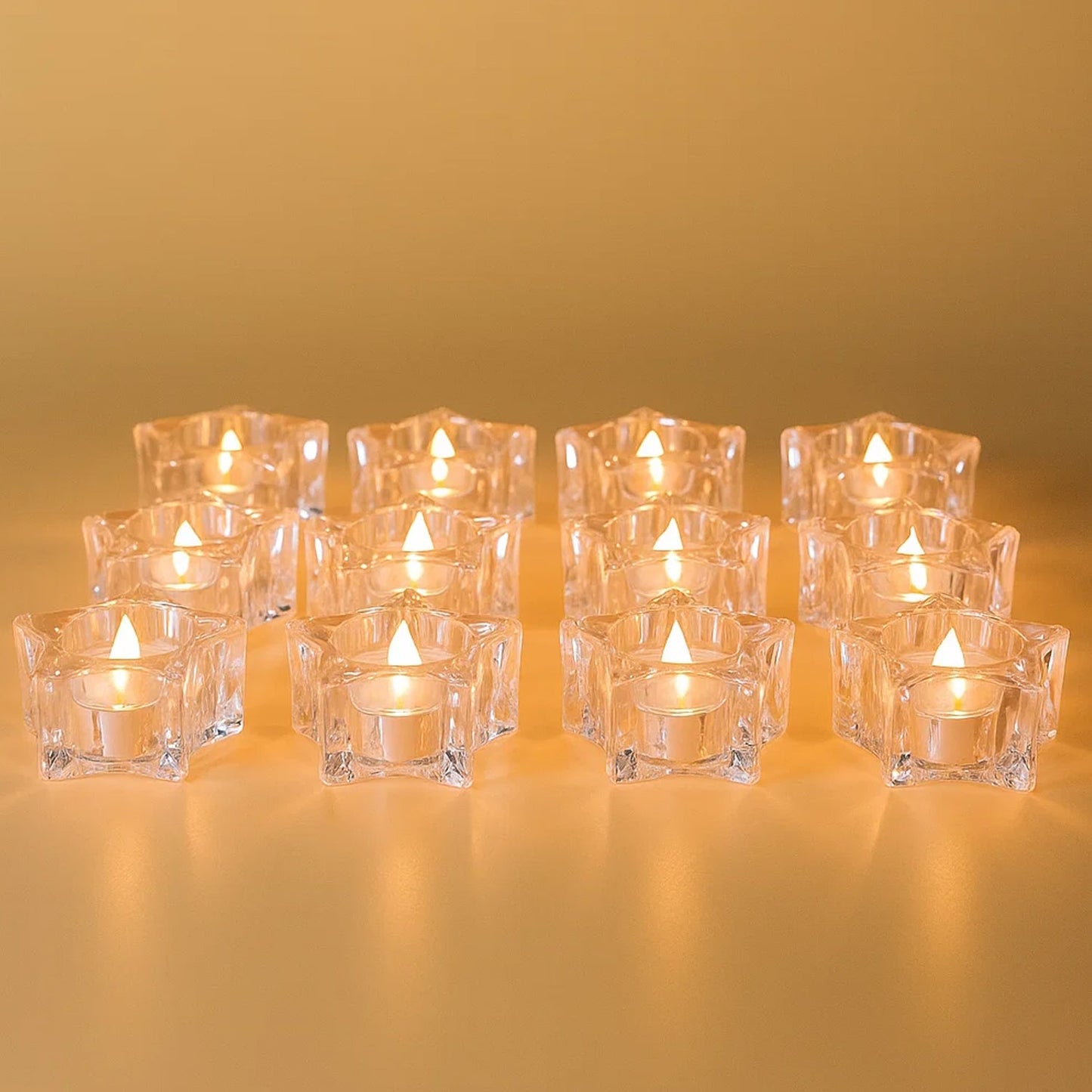 Set of 12 decorative LED flameless candles with realistic flickering light