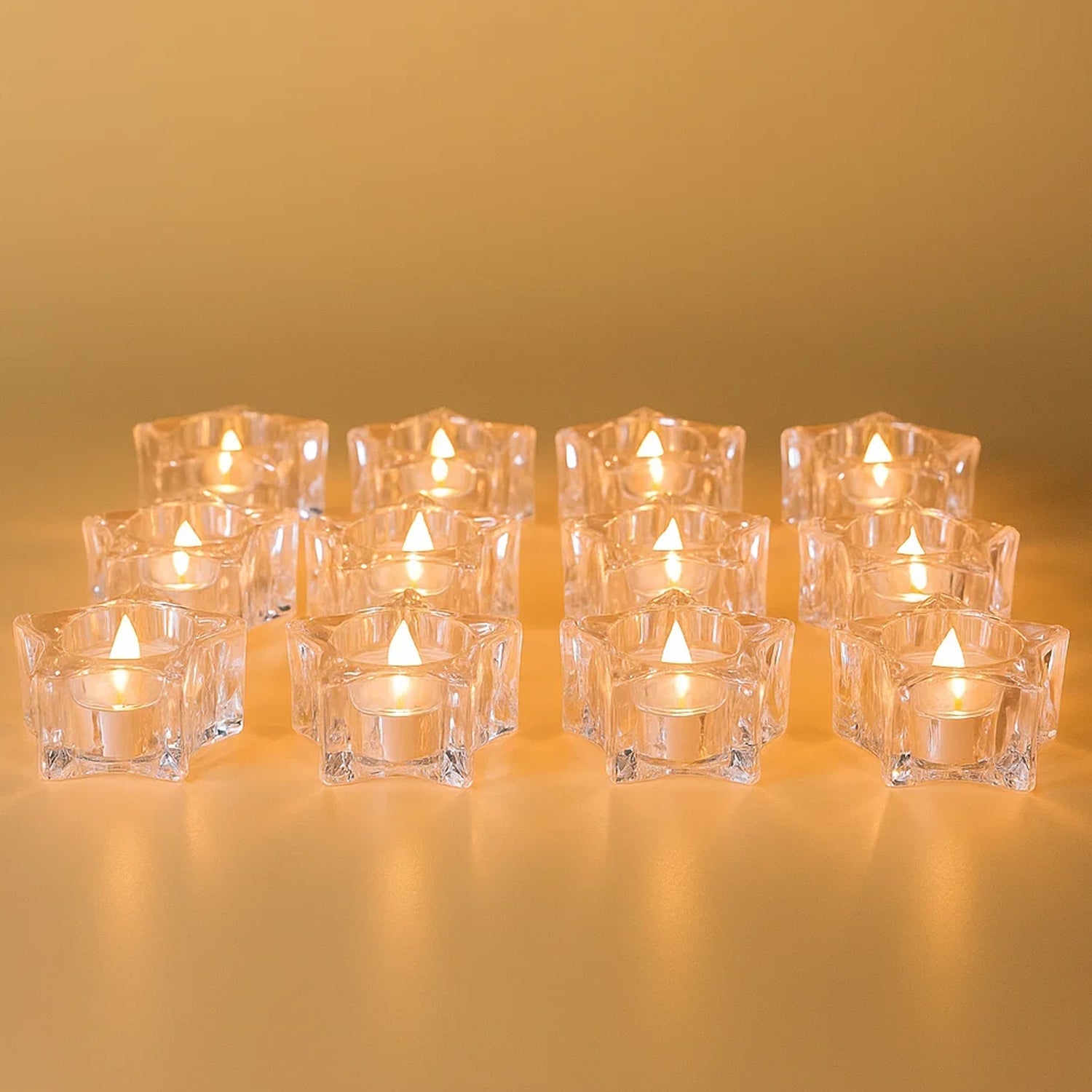 Set of 12 decorative LED flameless candles with realistic flickering light