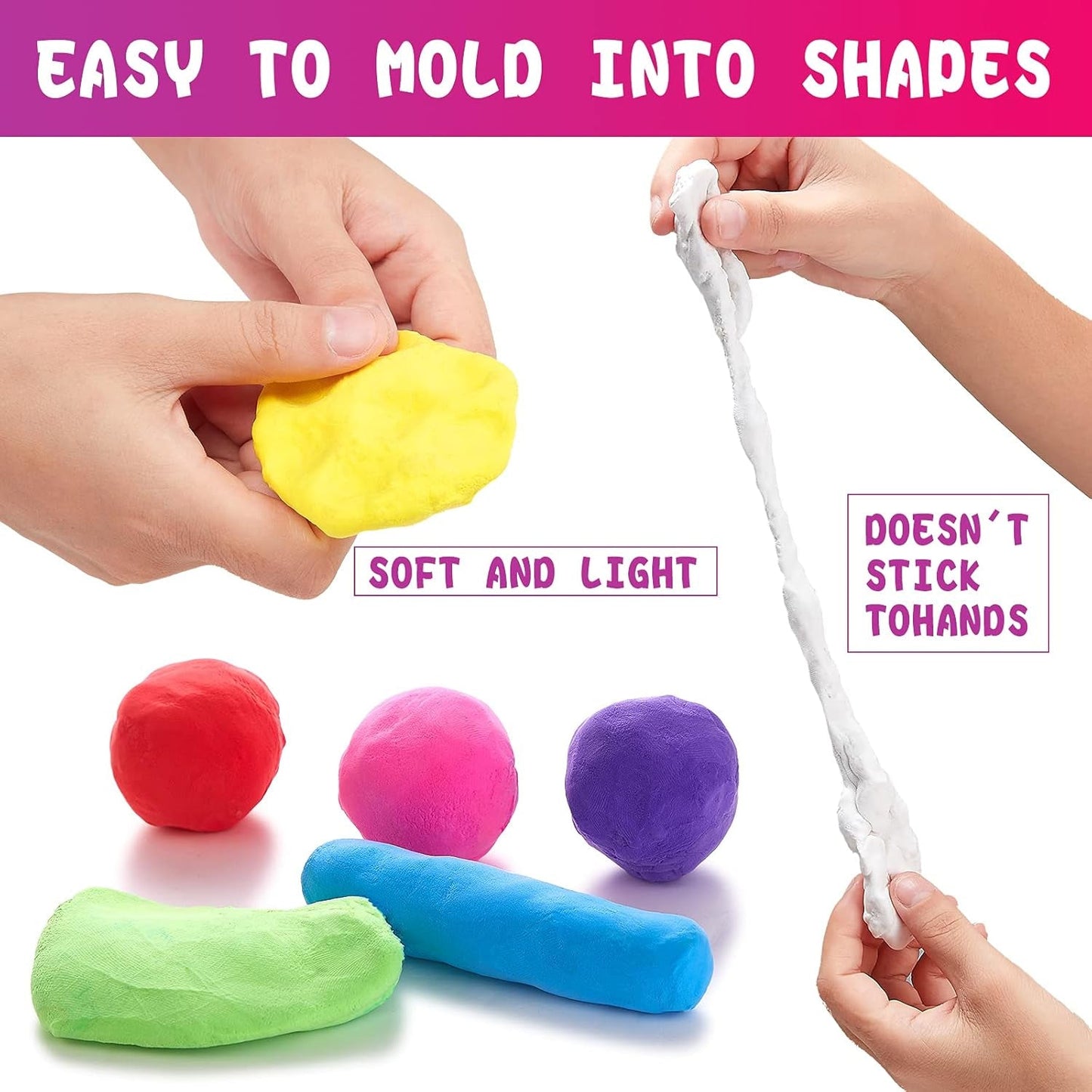 Smooth, soft modeling clay from antibacterial kids clay set for crafts