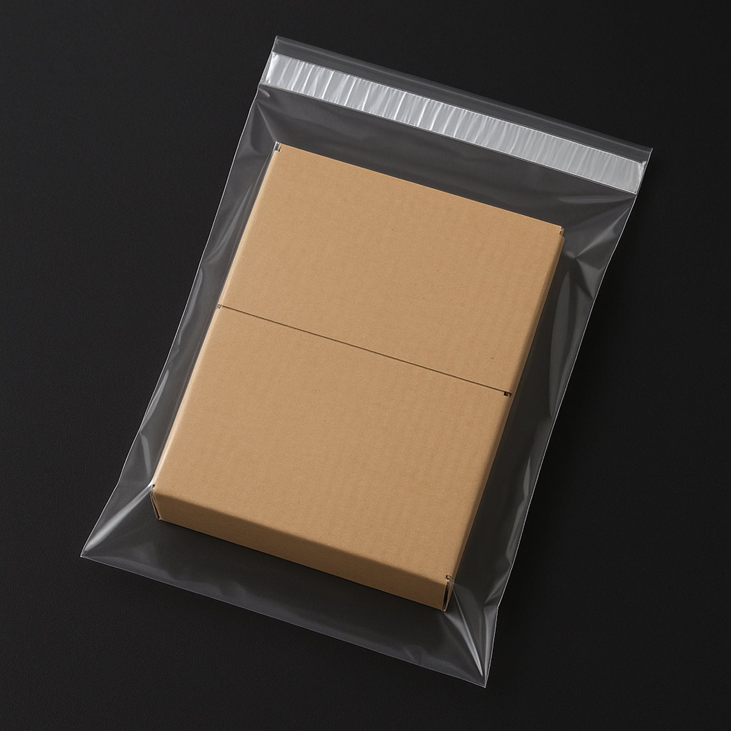 Transparent mailer bag ready for packaging and shipment