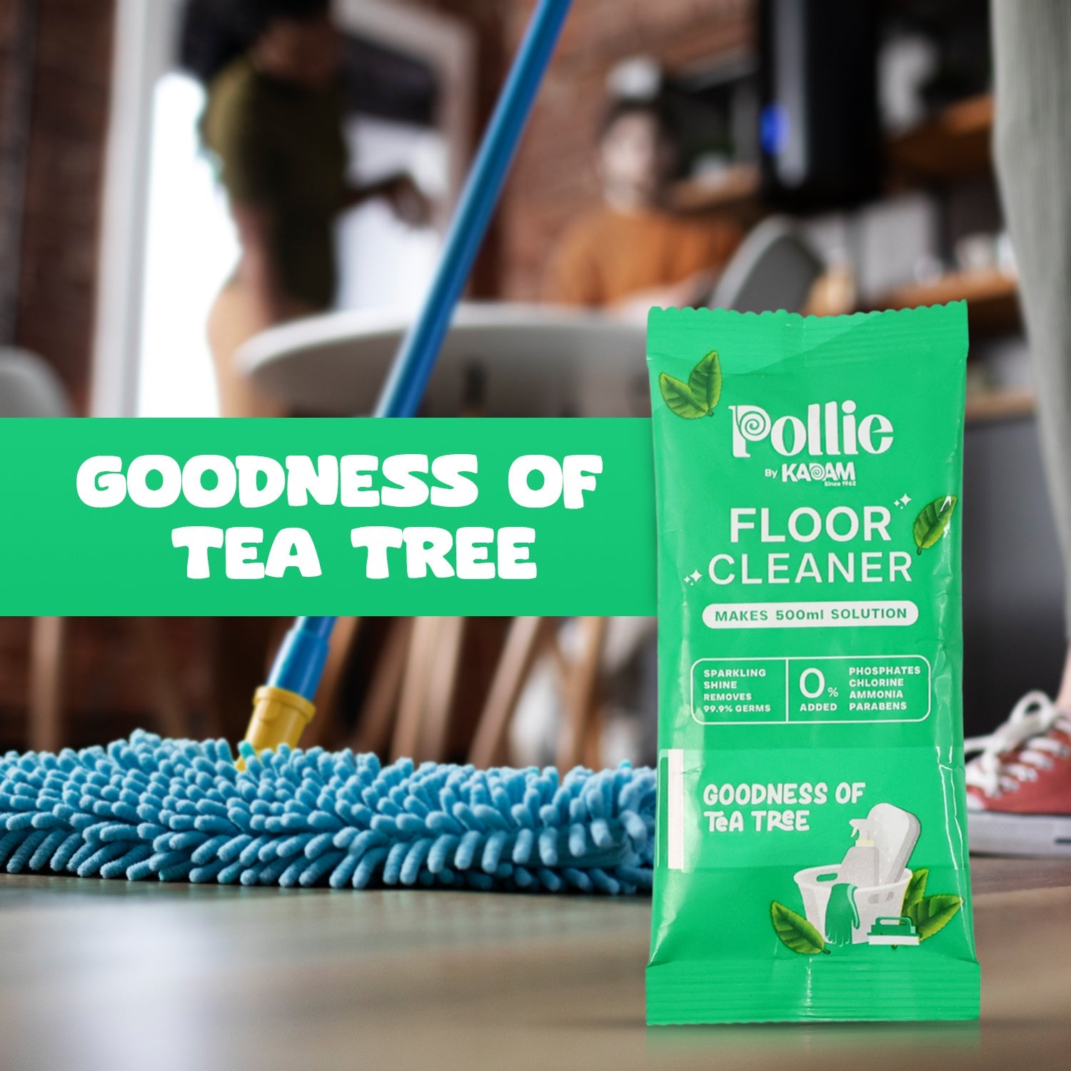Floor cleaner sachet kit ideal for quick and effective floor mopping