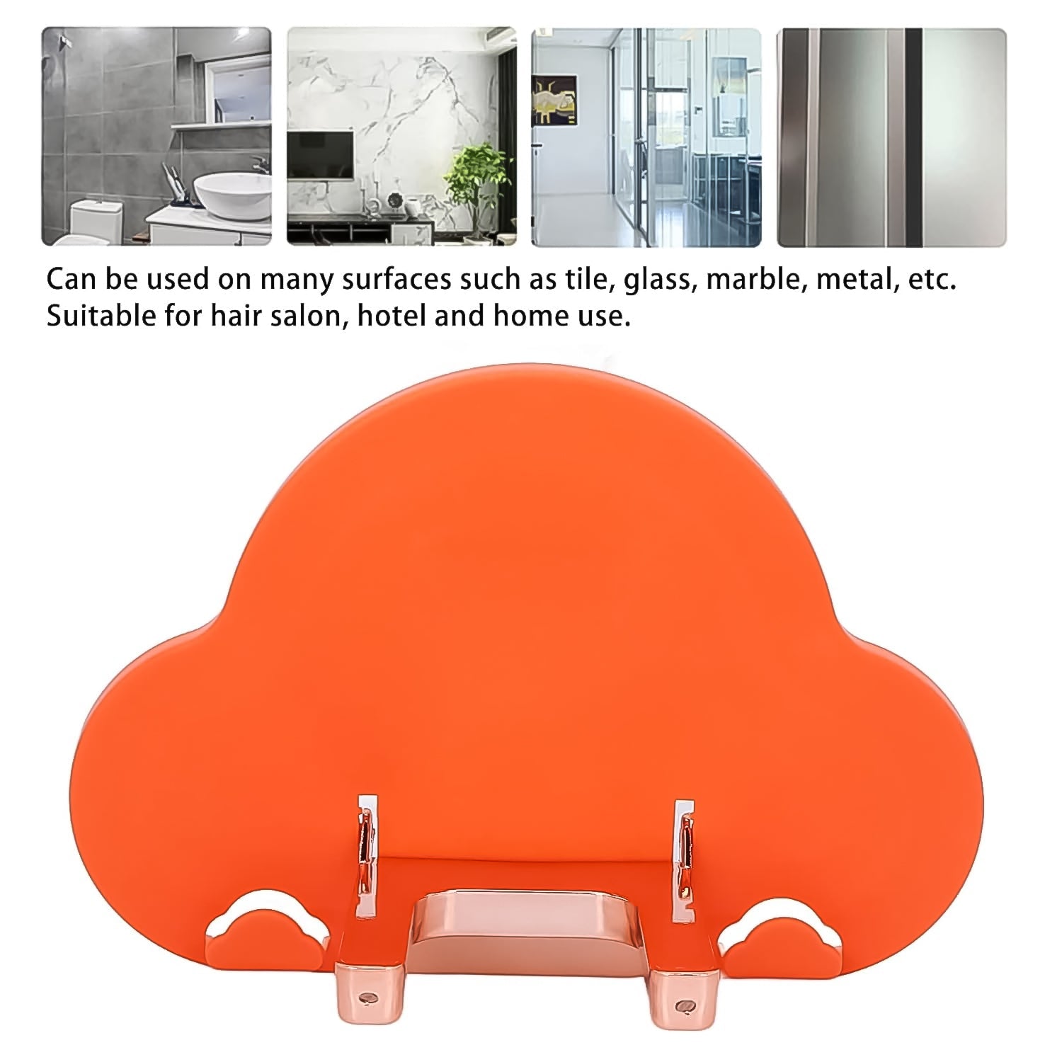 Compact hair dryer holder, ideal for small spaces and travel convenience.