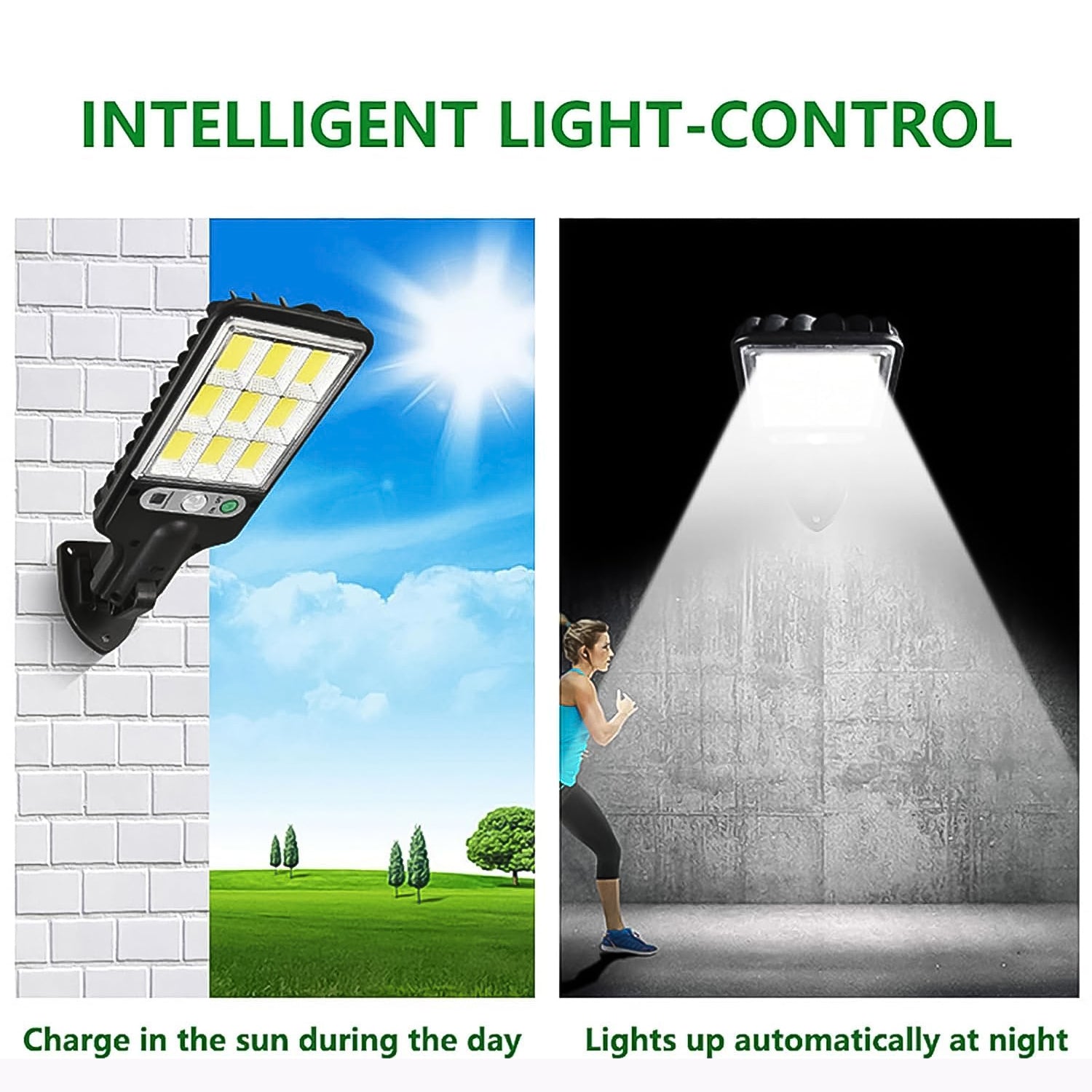 Remote-operated solar LED street light with adjustable settings