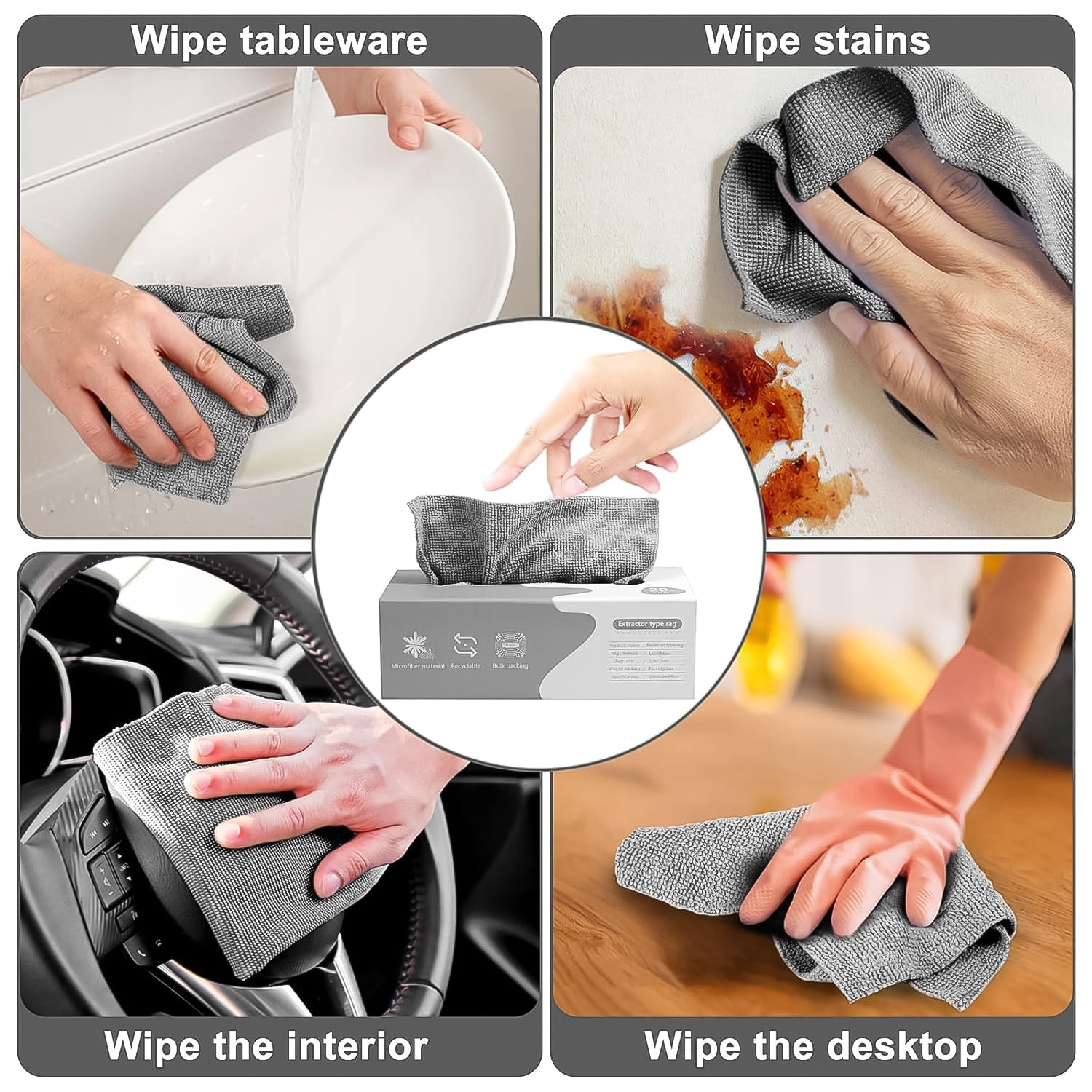 Magic wipes cloth cleaning car interior surface effectively