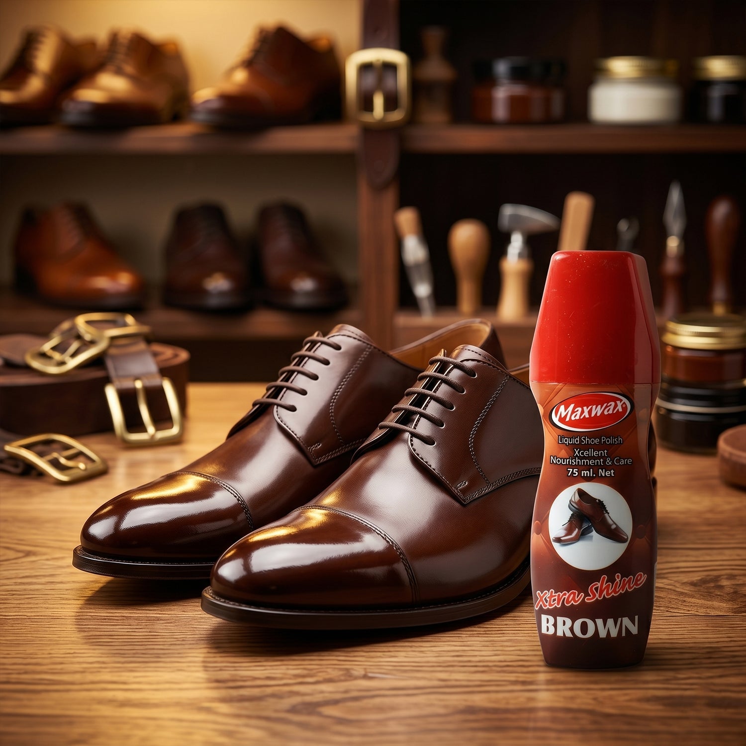 Easy to apply shoe polish for leather shoes