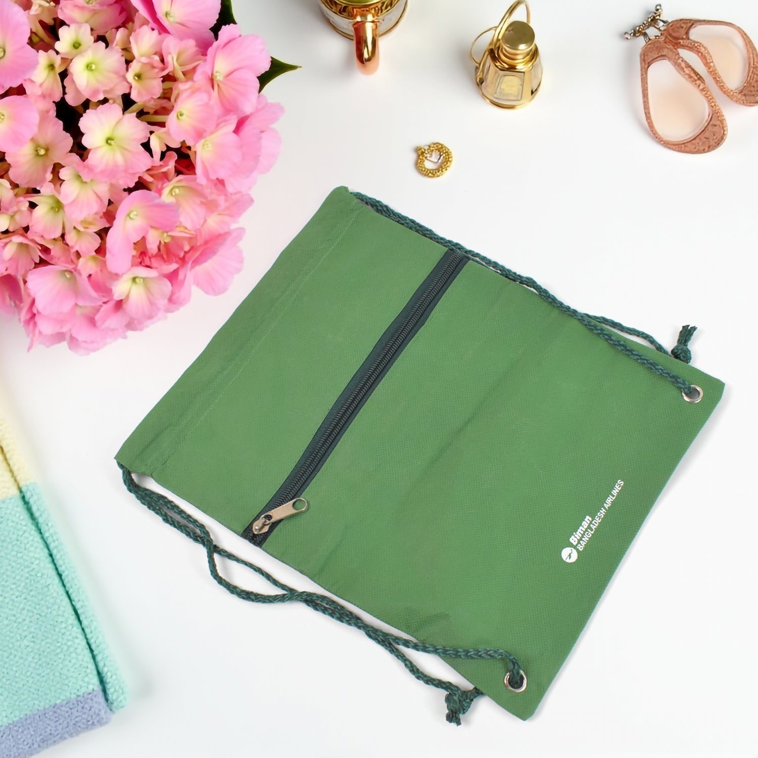 The compact musallah (prayer mat) included in the Hajj Kit Bag, folded for easy travel.