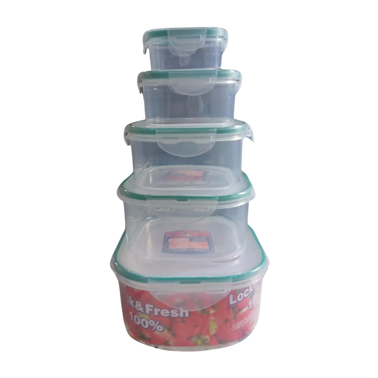 Tidy Table 5-piece kitchen storage containers on a counter, ready for meal prep.