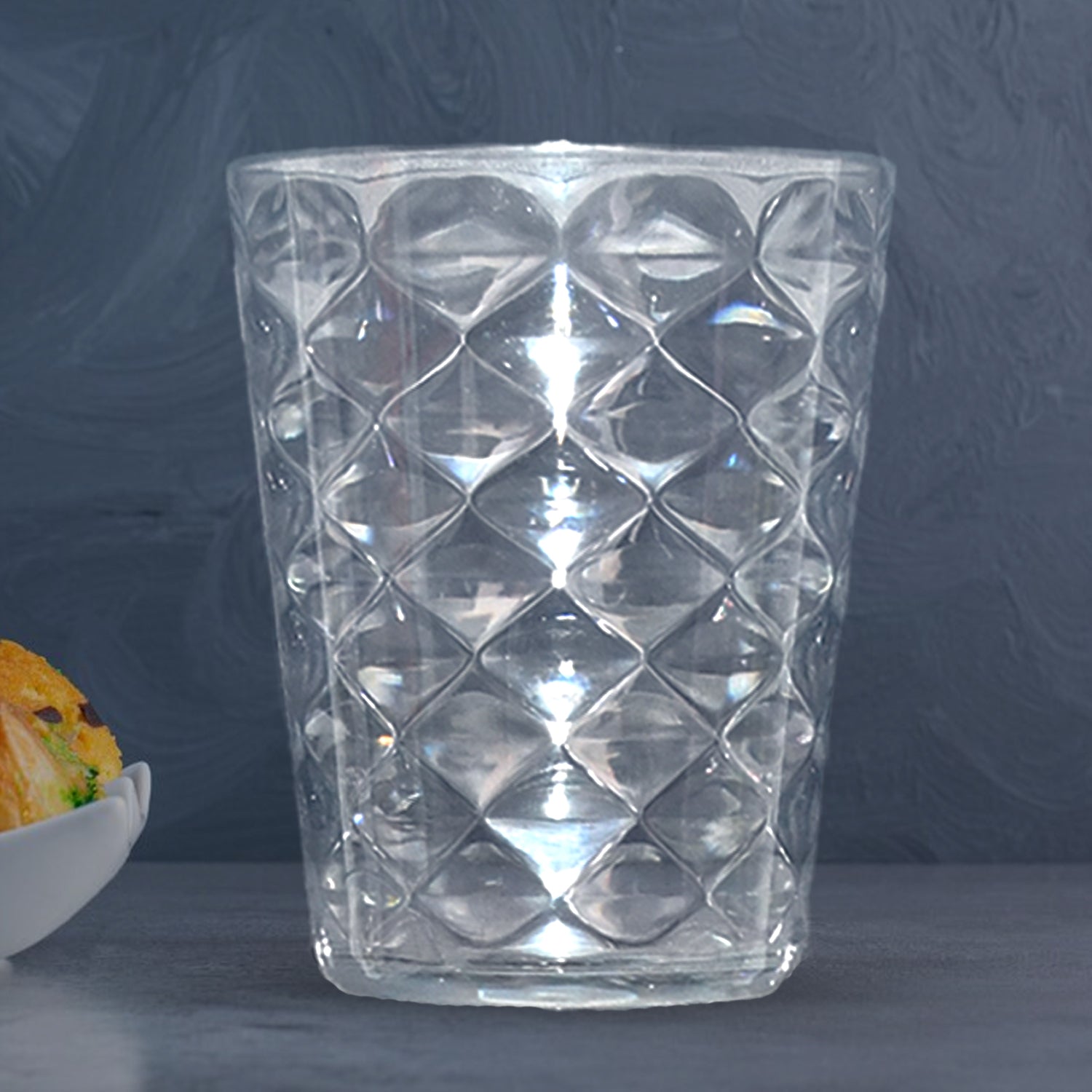 Stacked pyramid design unbreakable plastic glasses for home use